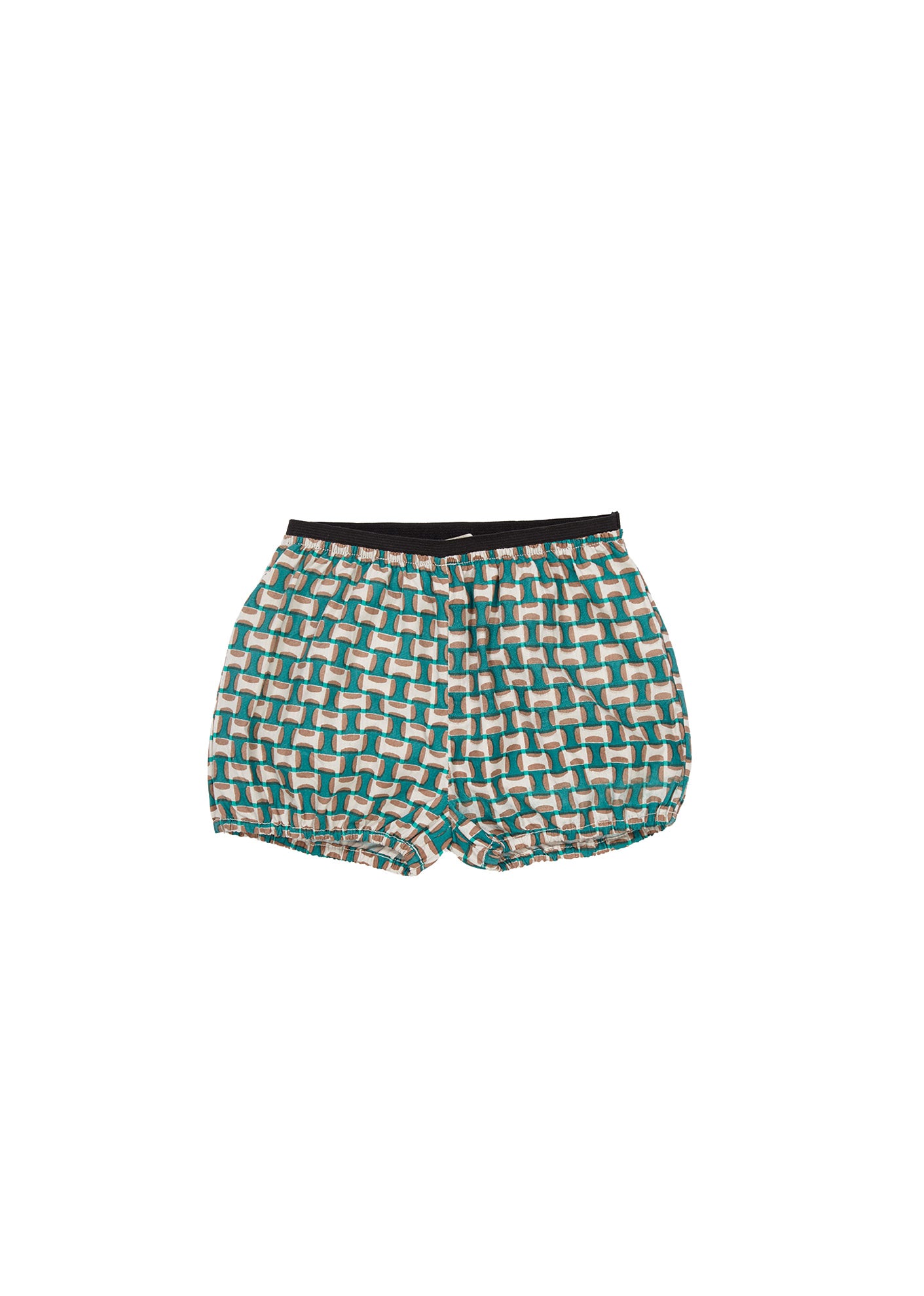 OLEANDER BABY SHORTS,EMERALD GEO PRINT - Cemarose Children's Fashion Boutique