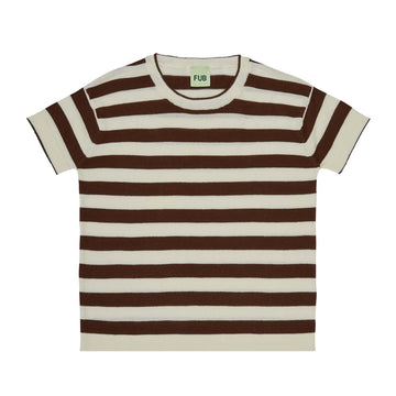 T-Shirt - ecru/maroon