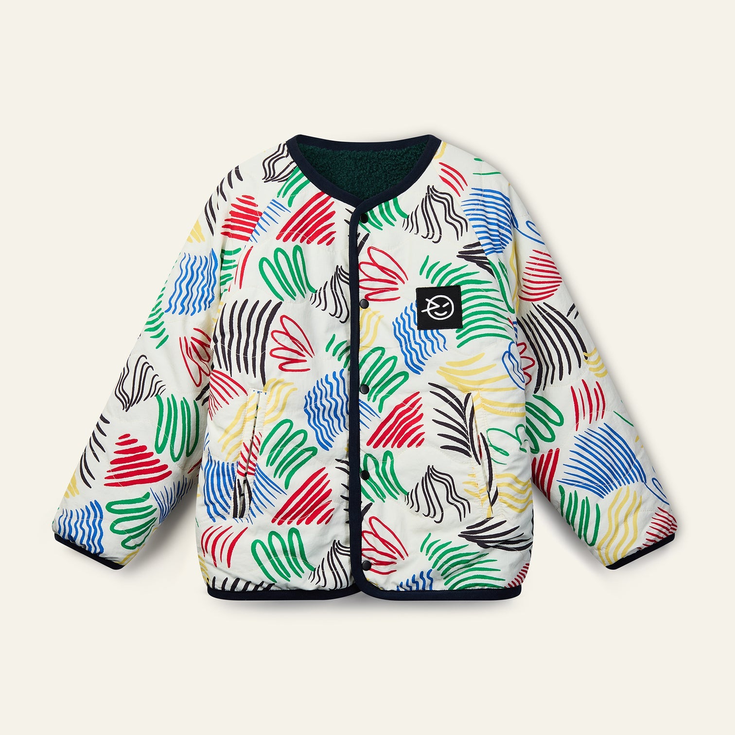 Wynken-Allegro Reversible Jacket Allegro Print Navy Green