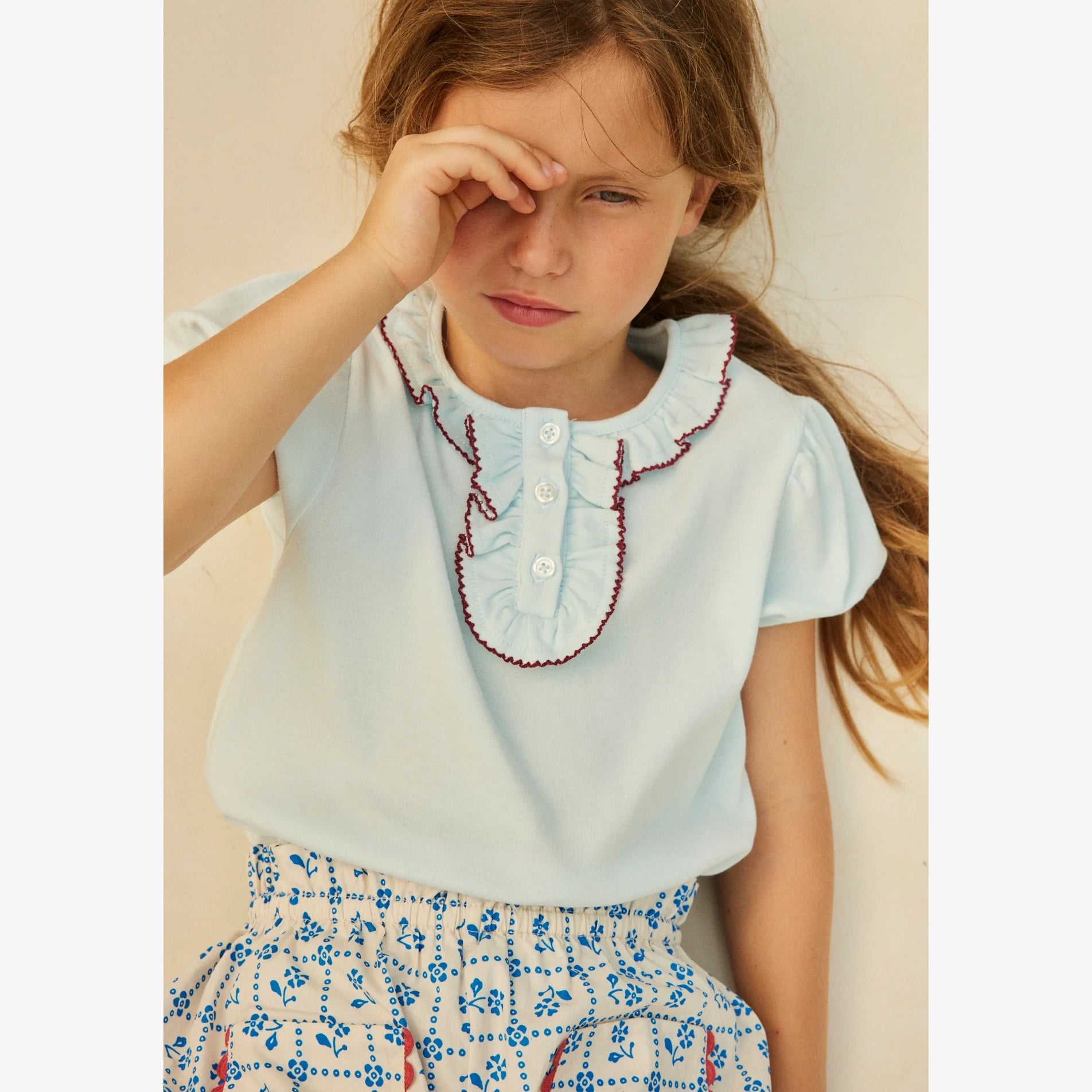 Hello Simone-Girls Paquerette Top Ice Blue