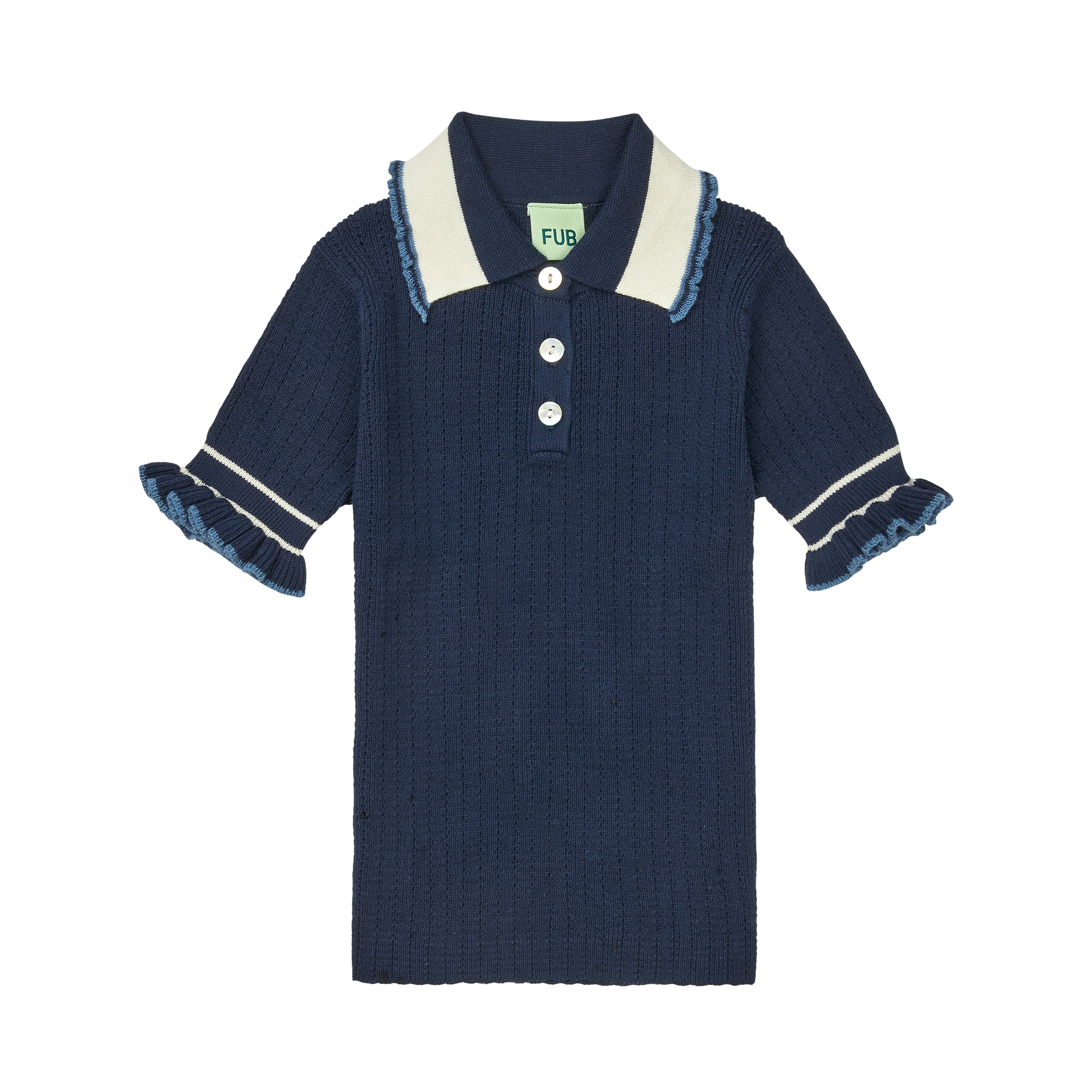 Fub-Girls Dark Navy Cotton Polo Shirt