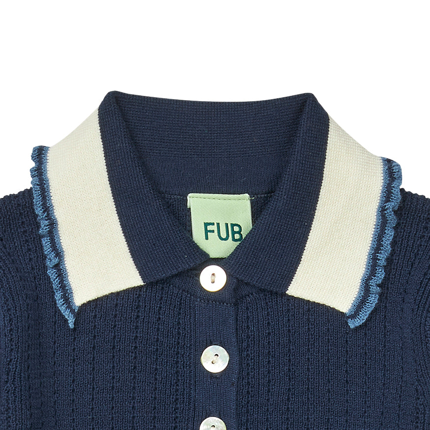 Fub-Girls Dark Navy Cotton Polo Shirt