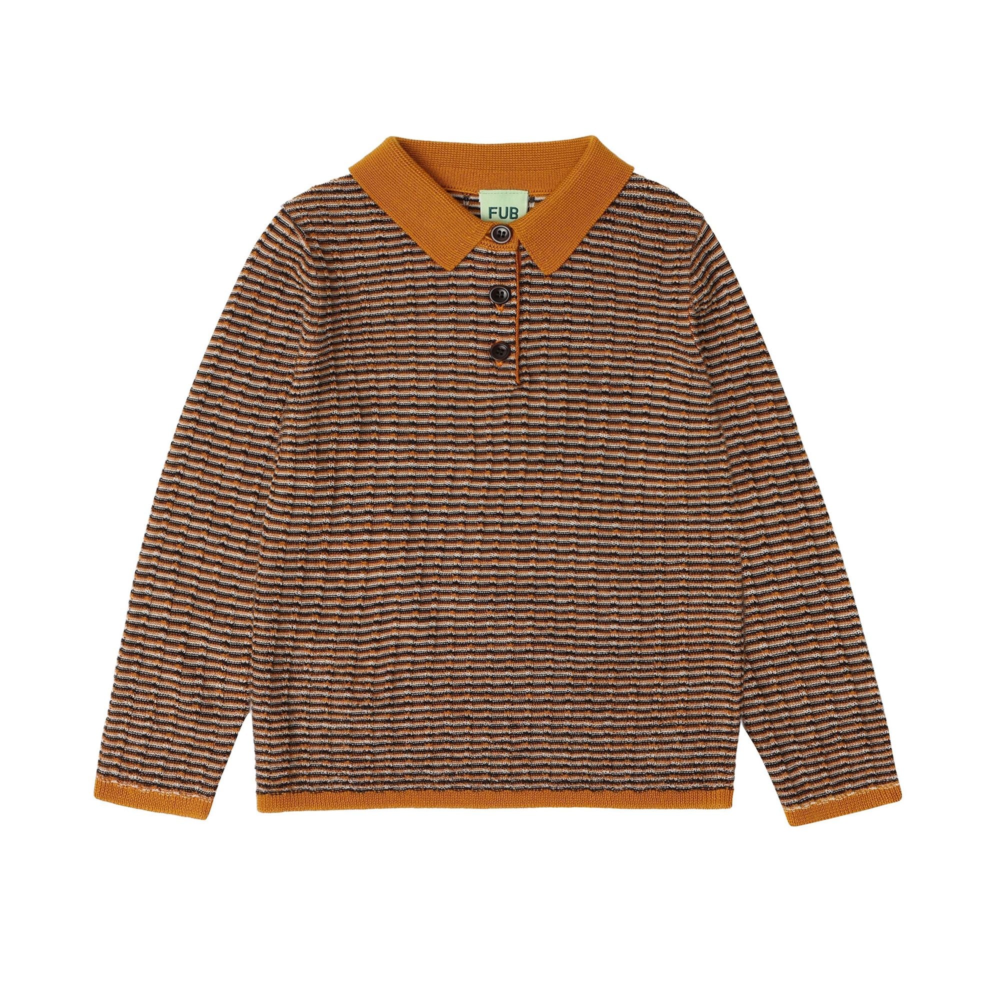 FUB-Kids Polo Shirt dark navy/ecru/burnt amber