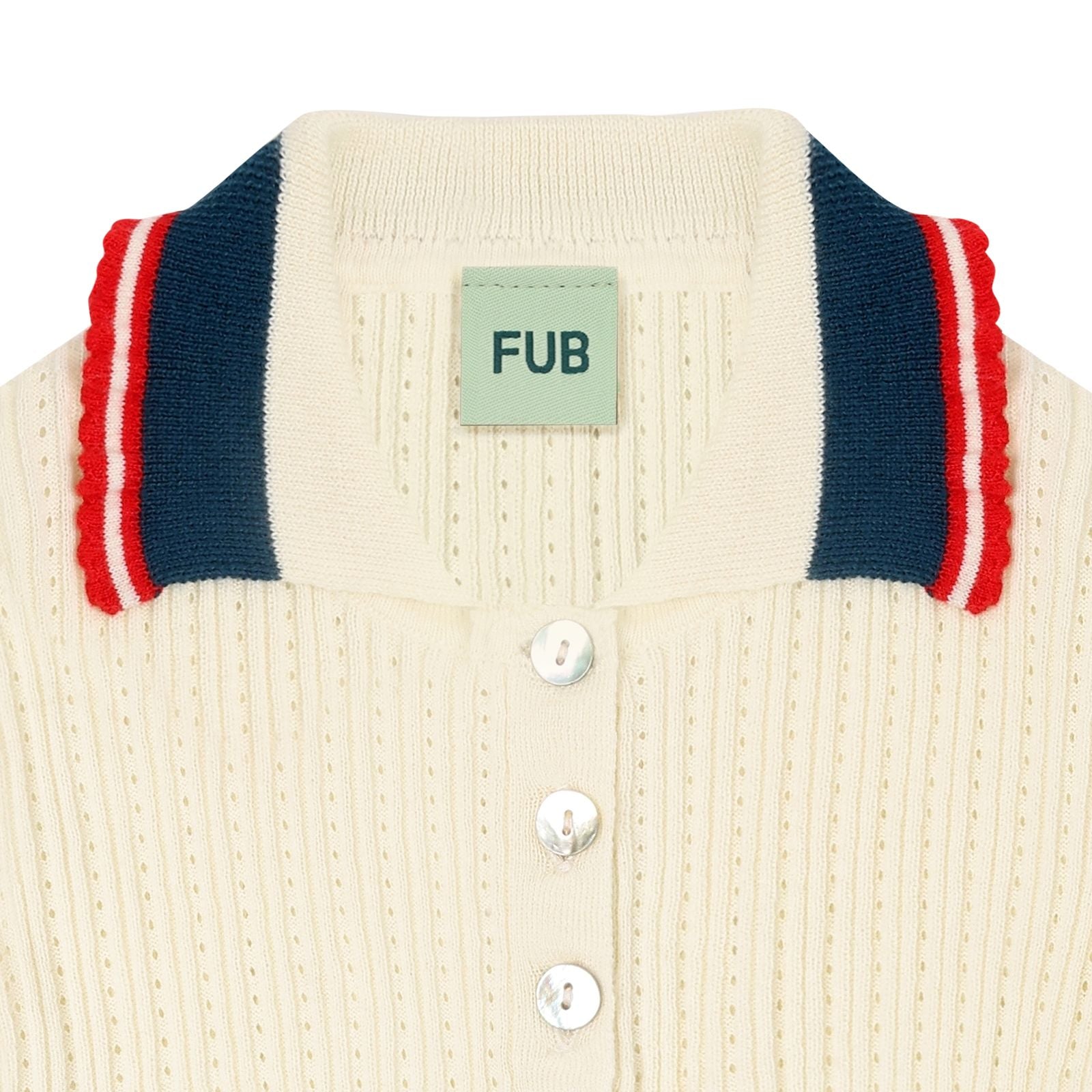 FUB-Girls Pointelle Polo ecru