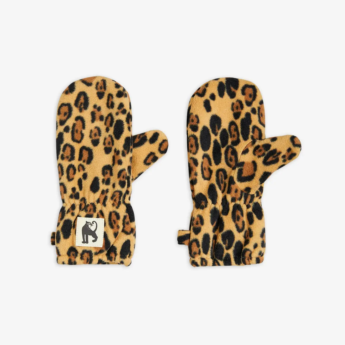 CHILDRENSWEAR Leopard fleece mittens