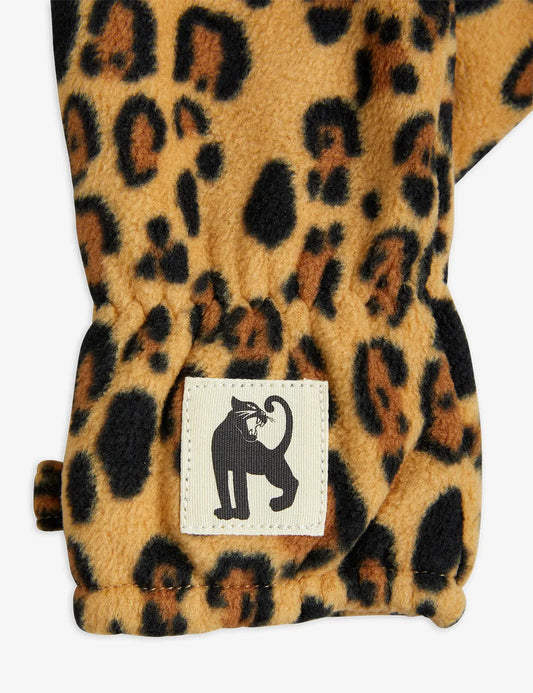 CHILDRENSWEAR Leopard fleece mittens
