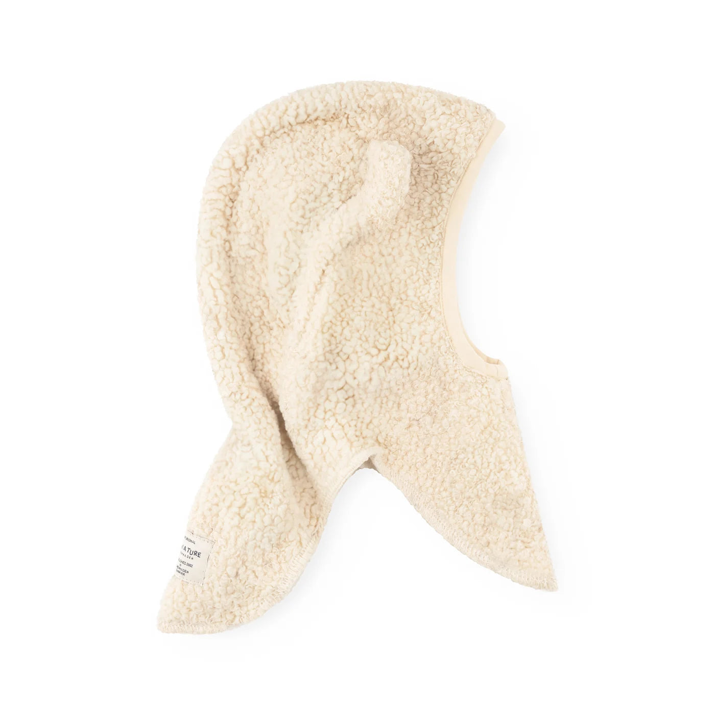 Mini A Ture-MATJEFFI teddyfleece elephant hood. GRS Angora cream