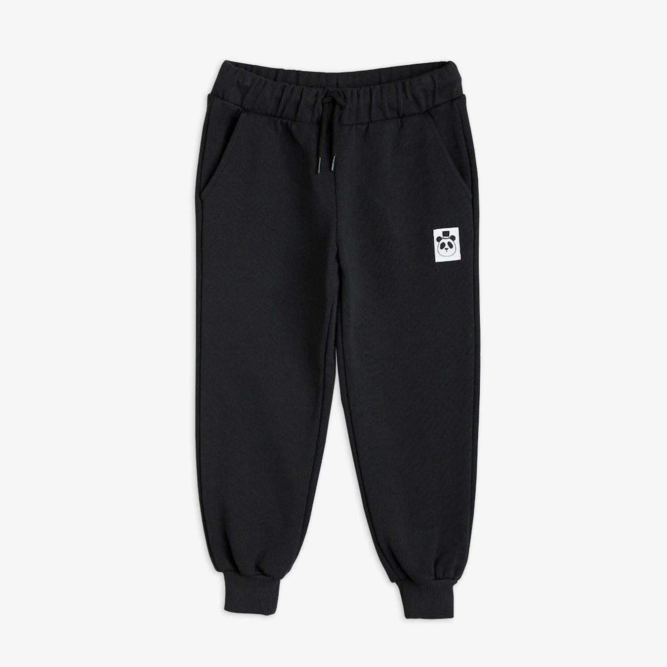 Black Logo-Patch Track Cotton Trousers