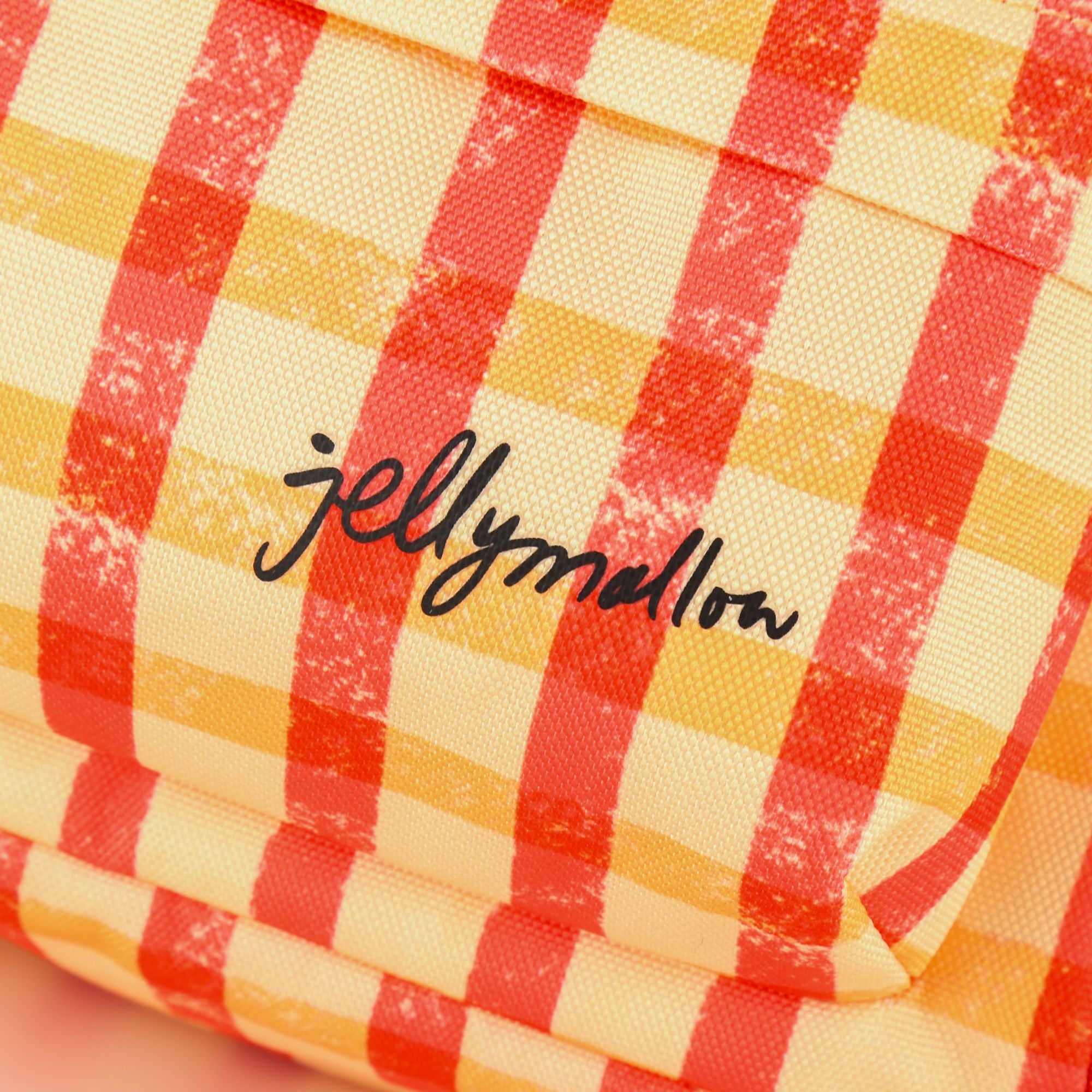 Jelly Mallow-Checked Heart Backpack Yellow