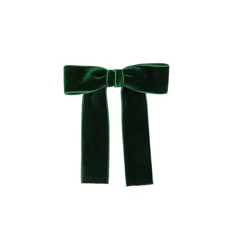 Olilia-Large Velvet Bow-Hunter