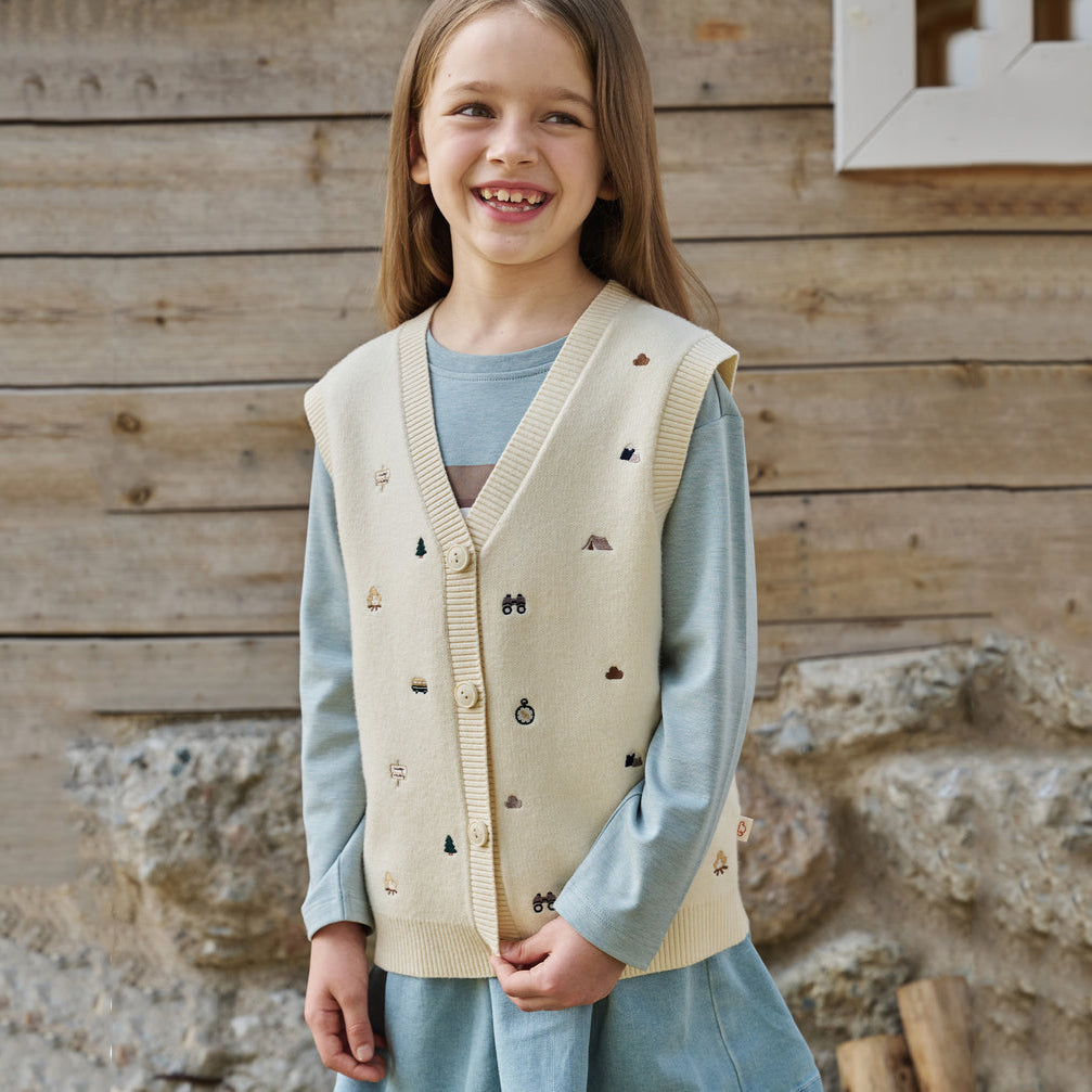 Petite Revery-Cotton Knit Kids Camp Vest Mini Camp Revery