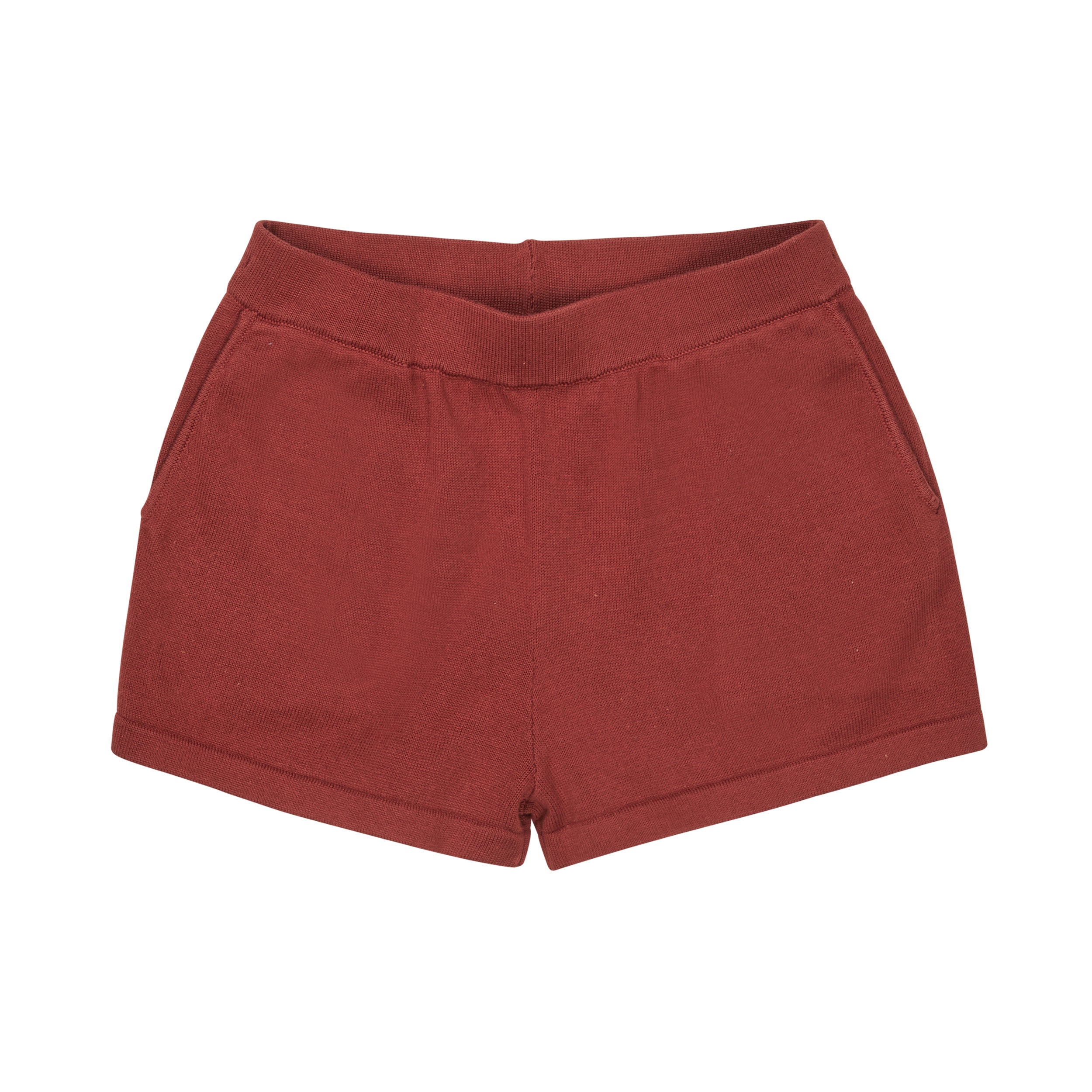 Fub-Dark Red Cotton Knit Shorts