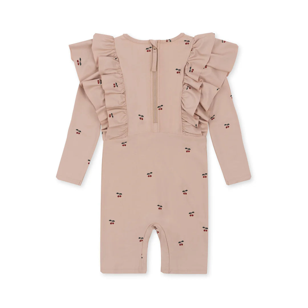 MANUCA FRILL ONESIE GRS-CHERRY BLUSH