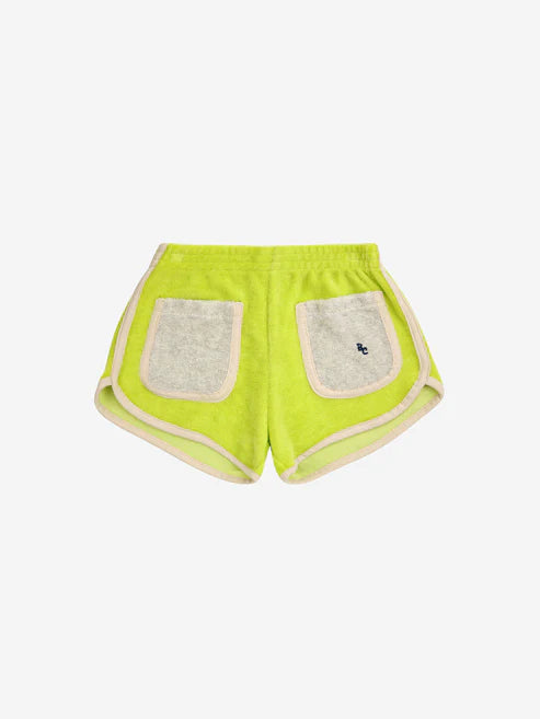 Green terry shorts