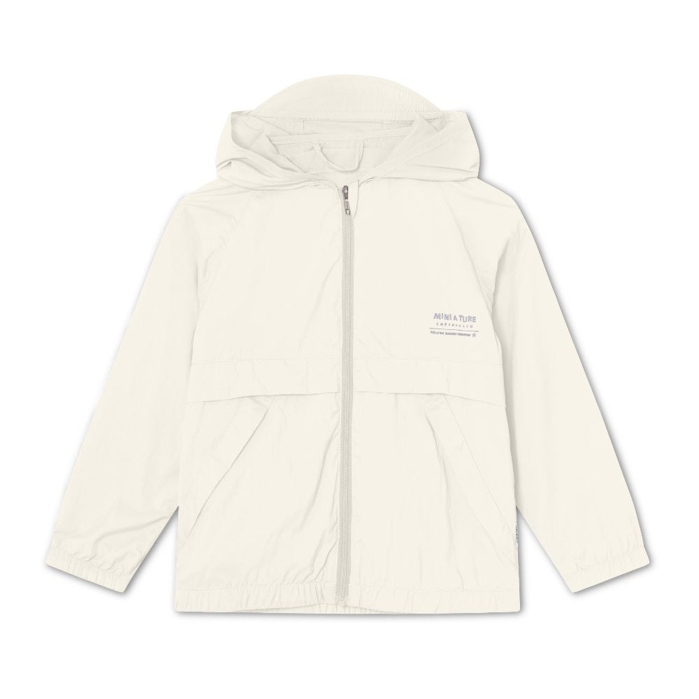 Mini A Ture-White Nylon Print Logo Jacket