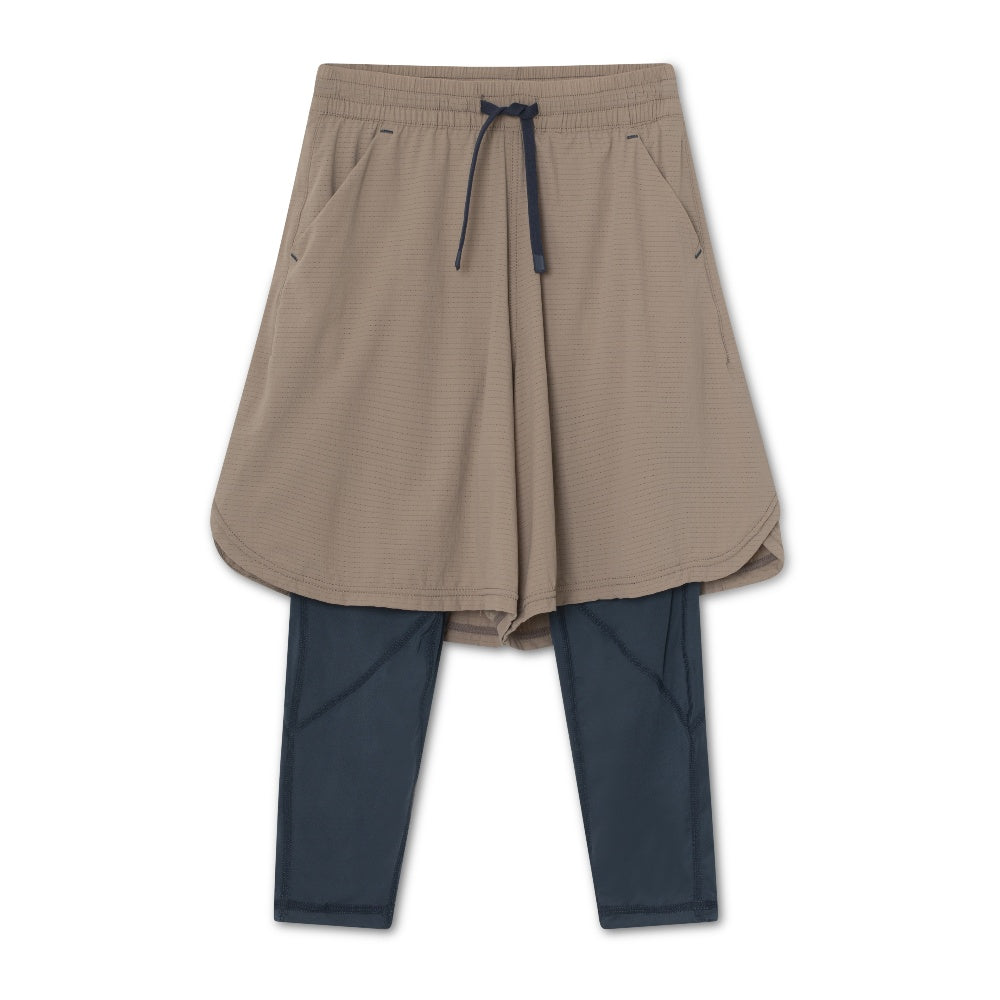 Mini A Ture-Brown Lace-up Sports Shorts