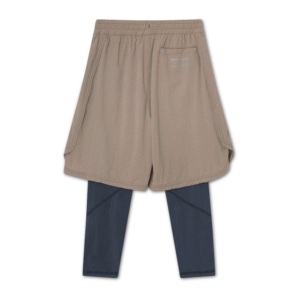 Mini A Ture-Brown Lace-up Sports Shorts