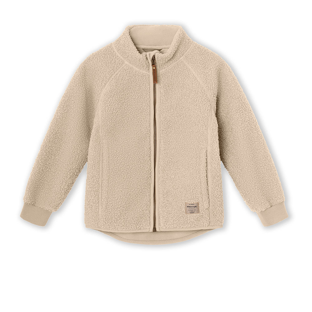 Mini A Ture-Khaki Embroidery Logo Zip Jacket