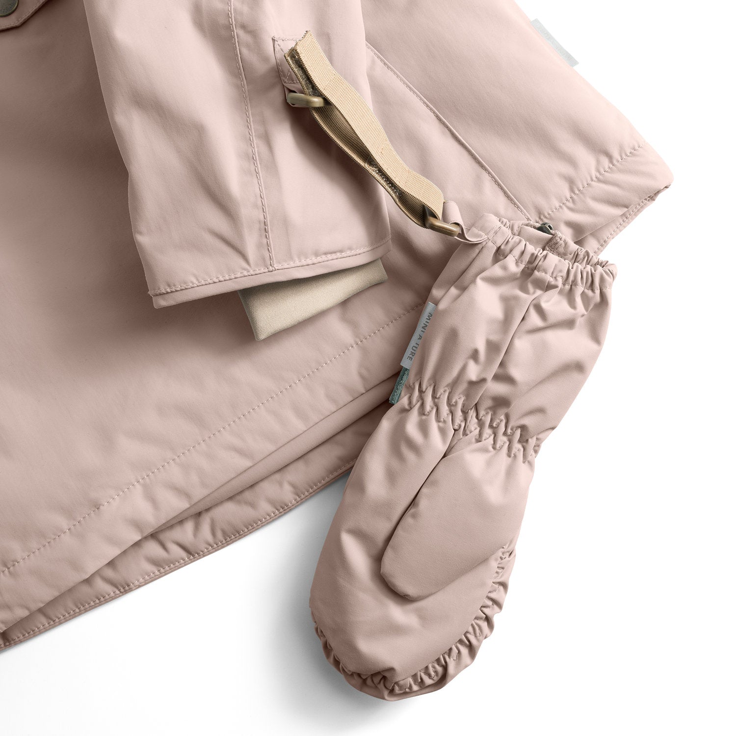 Mini A Ture-MATCESAR fleece lined mittens Cloudy rose