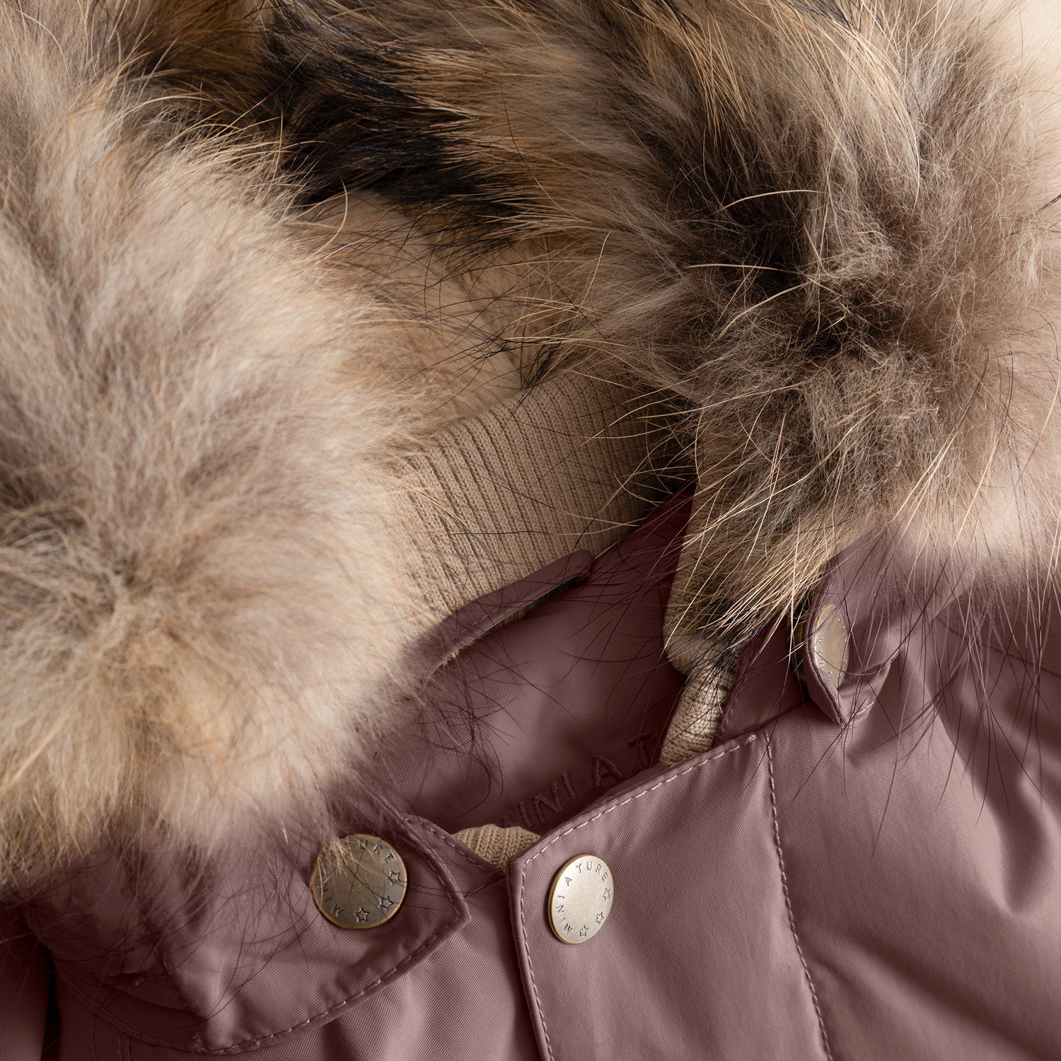 Mini A Ture-MATWALLY fleece lined winter jacket fur. GRS Peppercorn plum