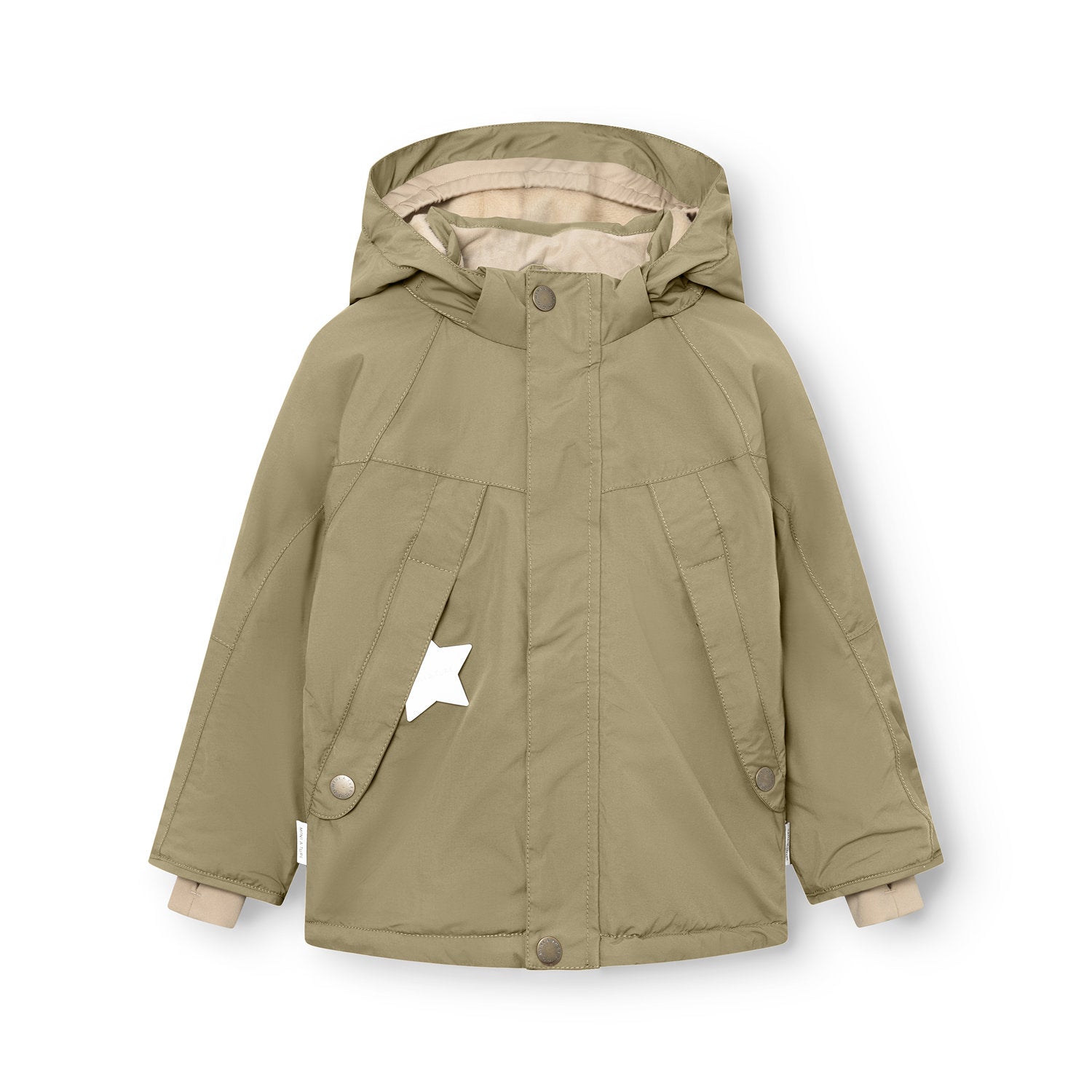 Mini A Ture-MATVALONSO fleece lined winter jacket. GRS Aloe green