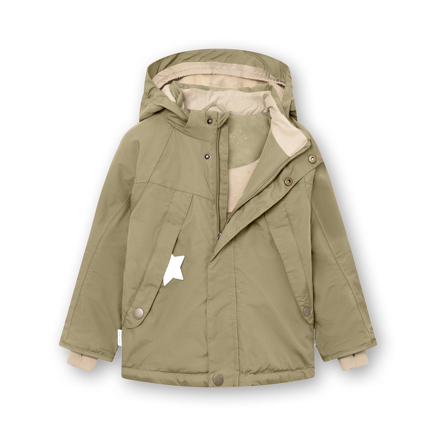 Mini A Ture-MATVALONSO fleece lined winter jacket. GRS Aloe green