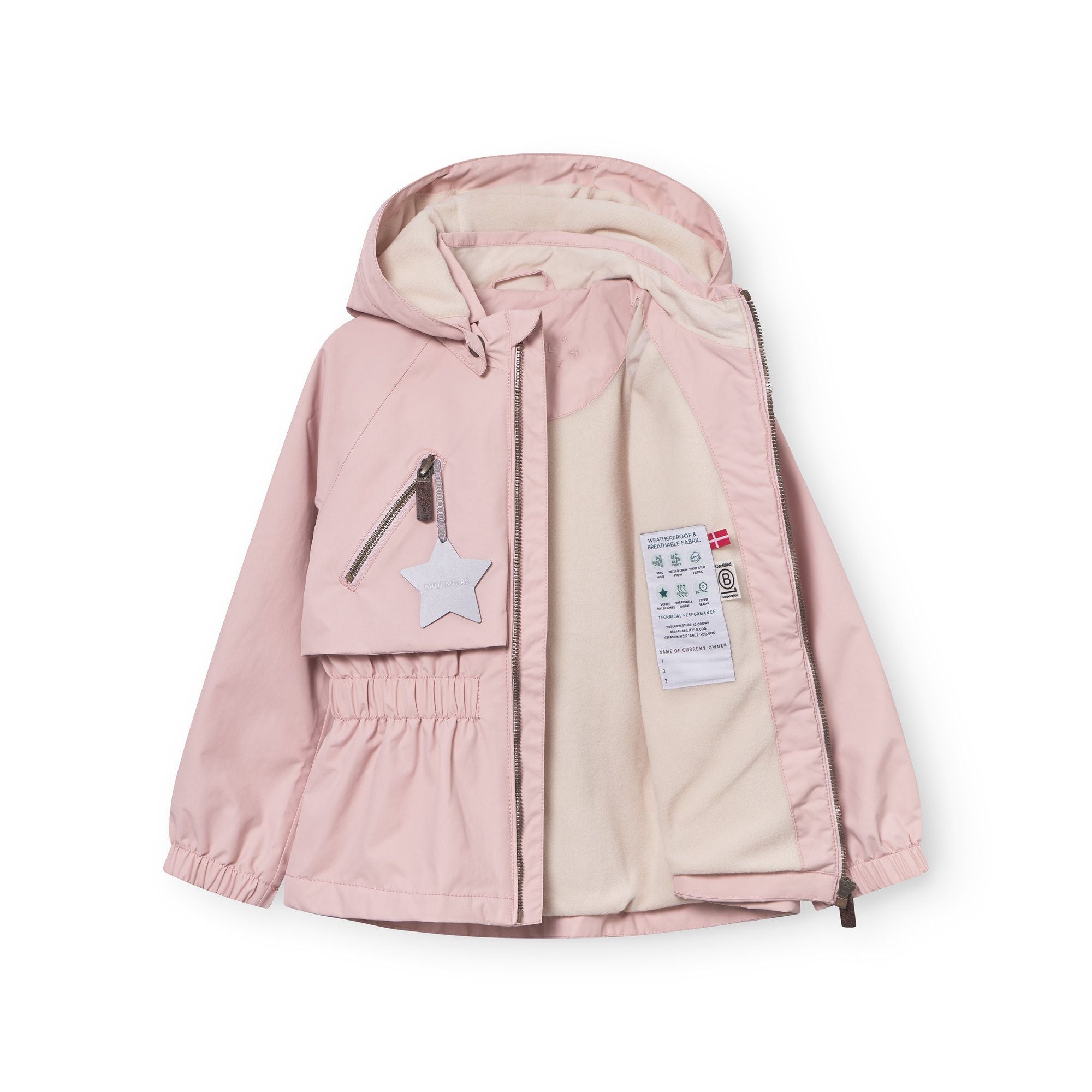 Mini A Ture-MATALGEA fleece lined jacket. GRS Rose smoke