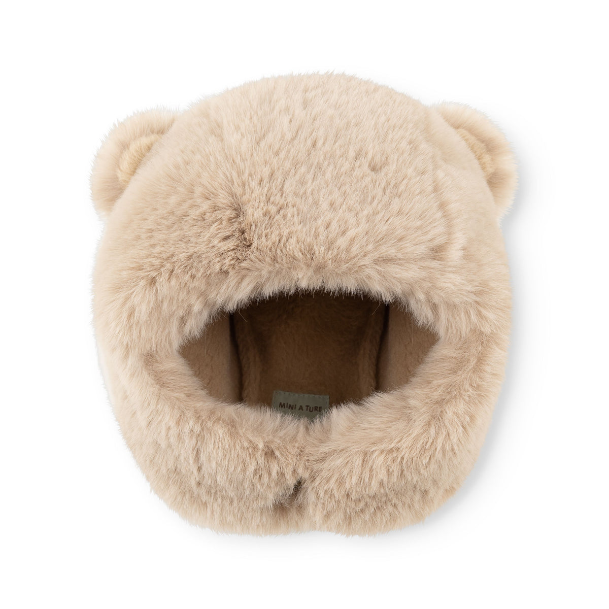 Mini A Ture-MATLIEN bear fleece lined winter hood Grey brown