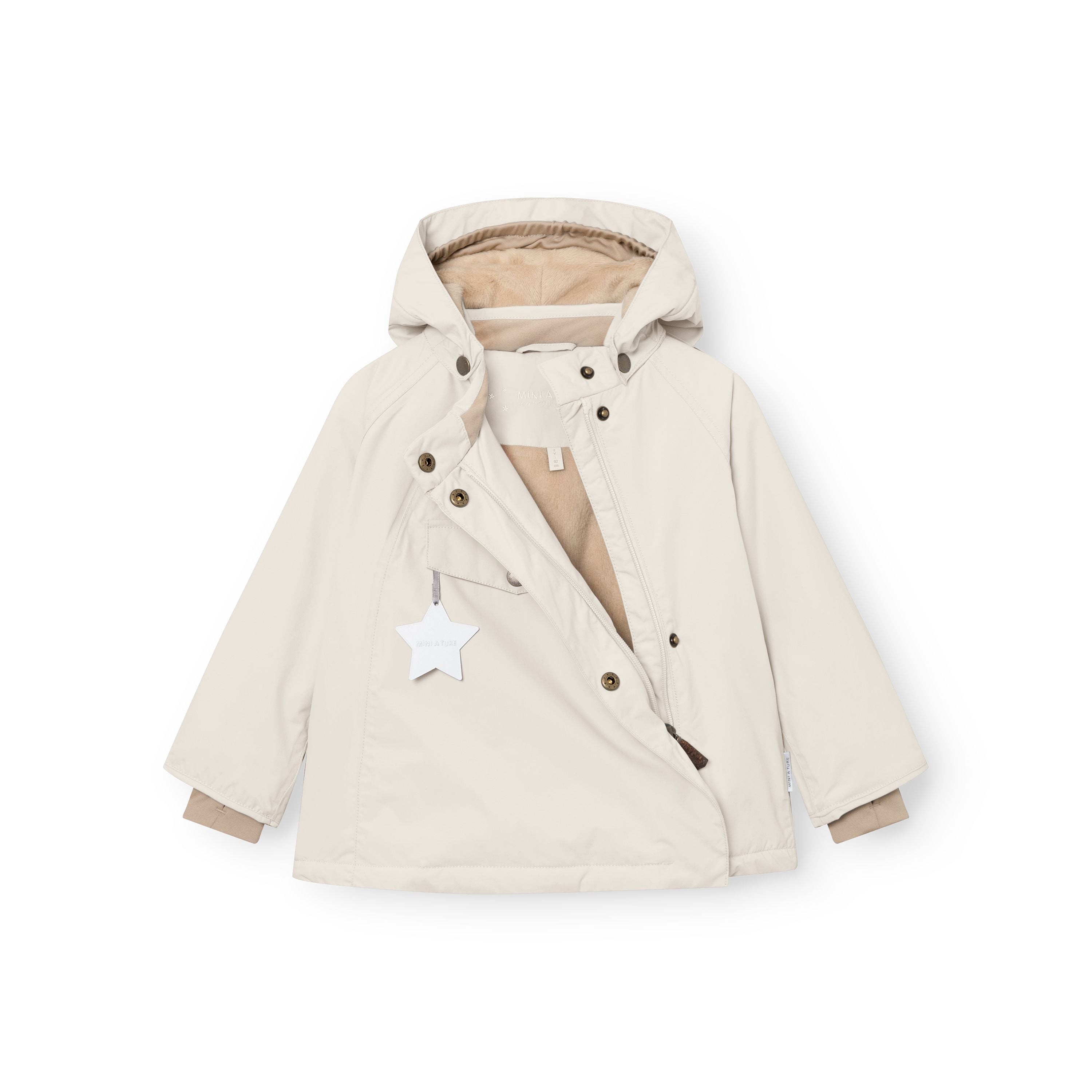 Mini A Ture-MATWANG fleece lined winter jacket. GRS Angora cream