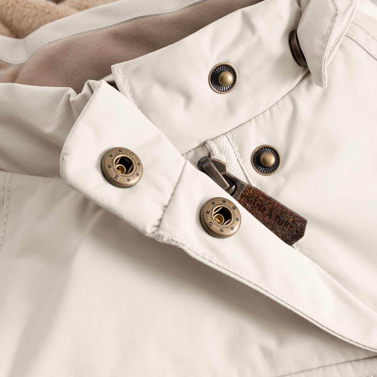 Mini A Ture-MATWANG fleece lined winter jacket. GRS Angora cream