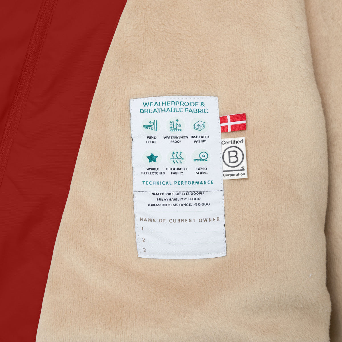 Mini A Ture-MATWANG fleece lined winter jacket. GRS Chili pepper