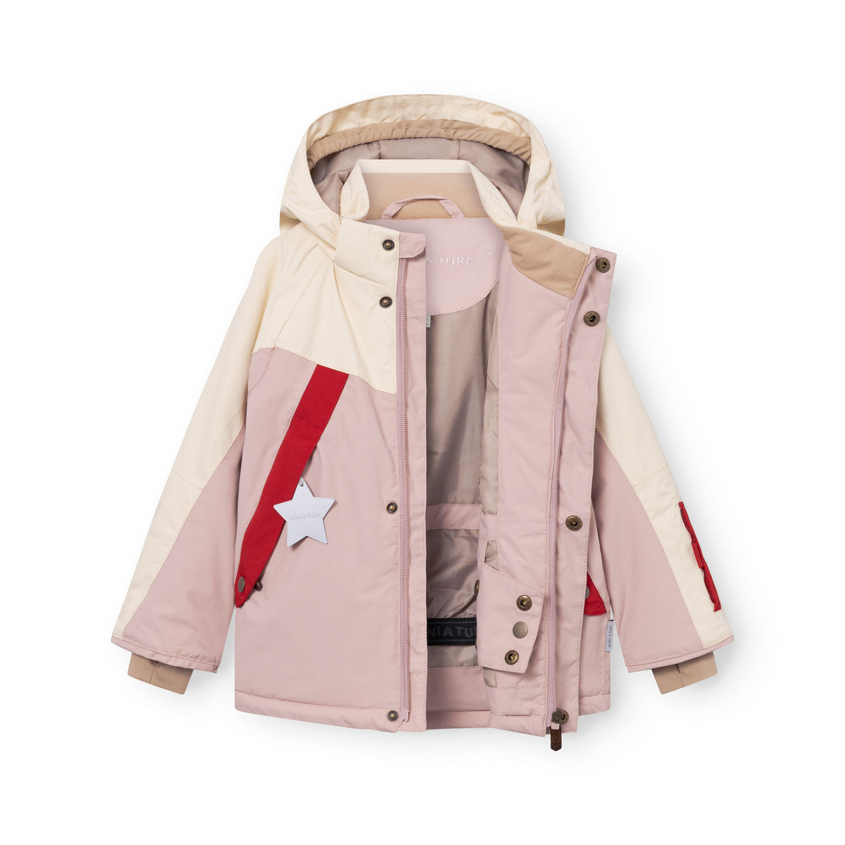 Mini A Ture-MATVALONSO ski jacket. GRS White - Adobe rose