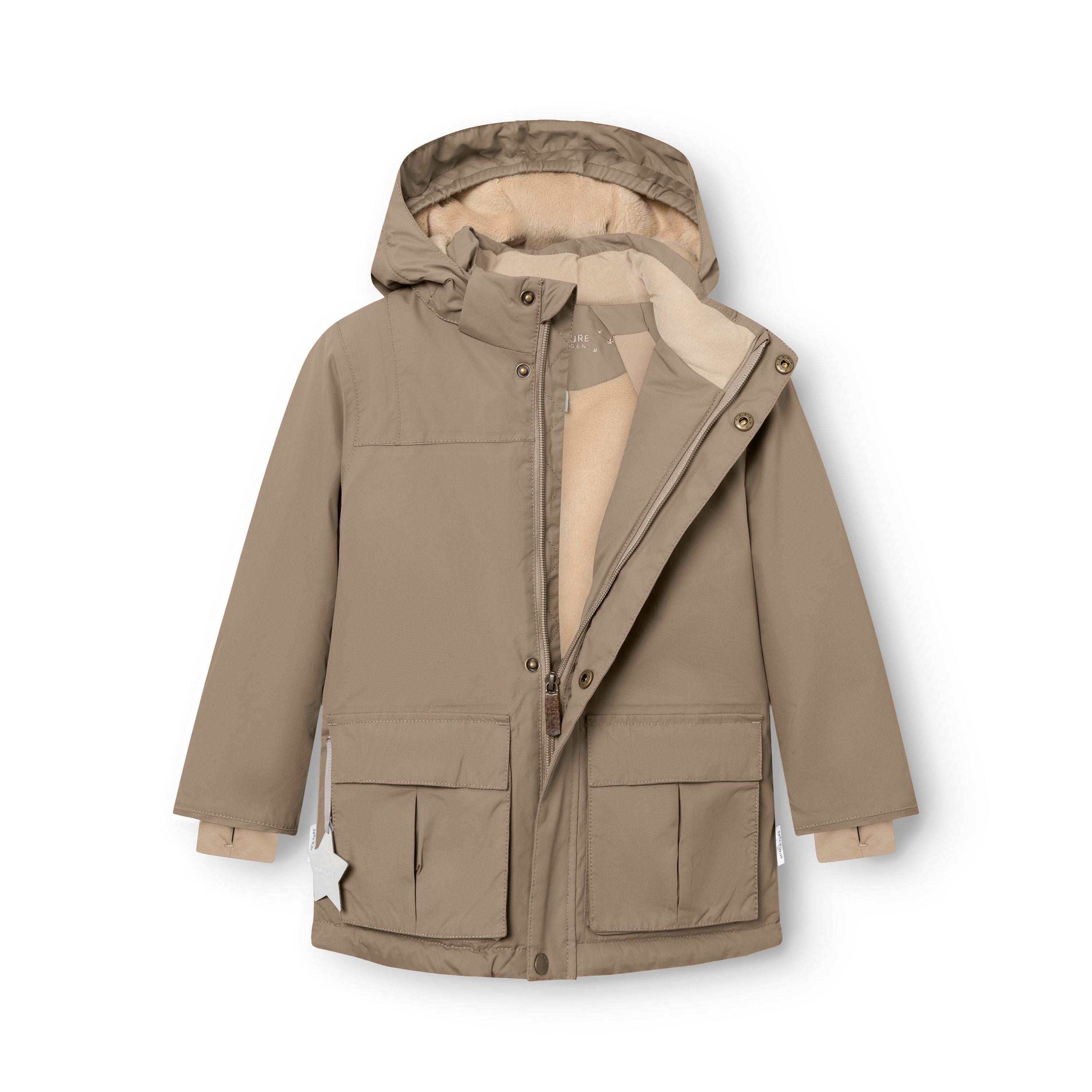 Mini A Ture-MATKASTORIO fleece lined winter jacket. GRS Grey brown