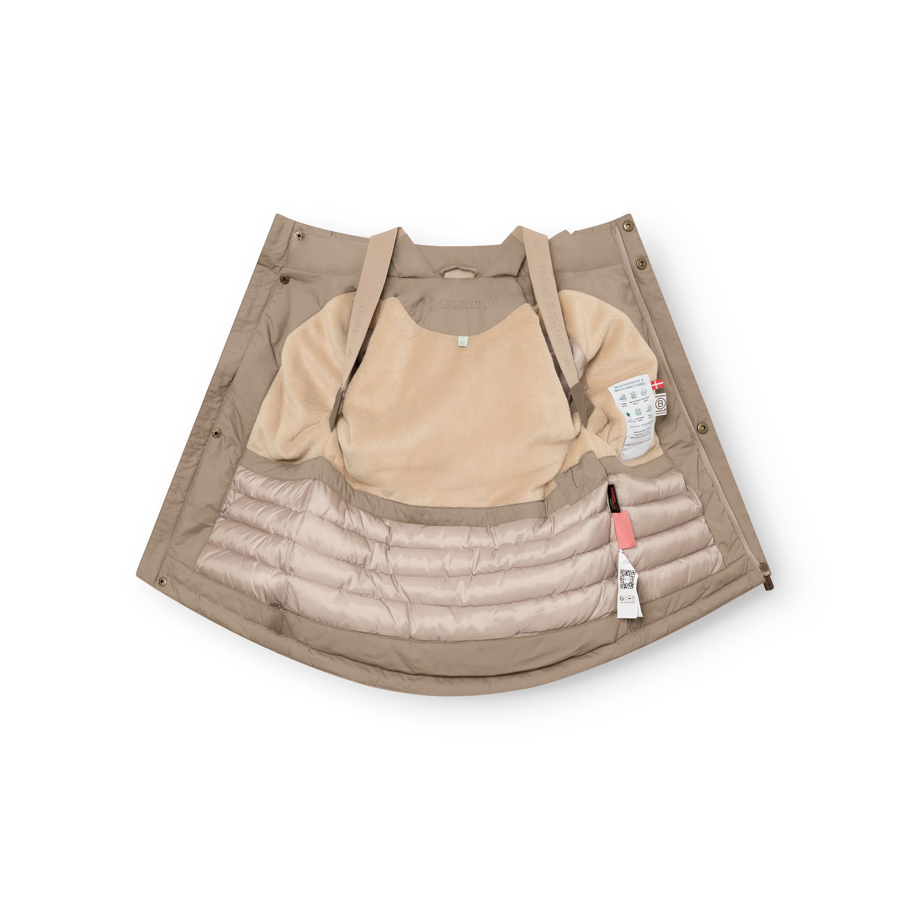 Mini A Ture-MATKASTORIO fleece lined winter jacket. GRS Grey brown