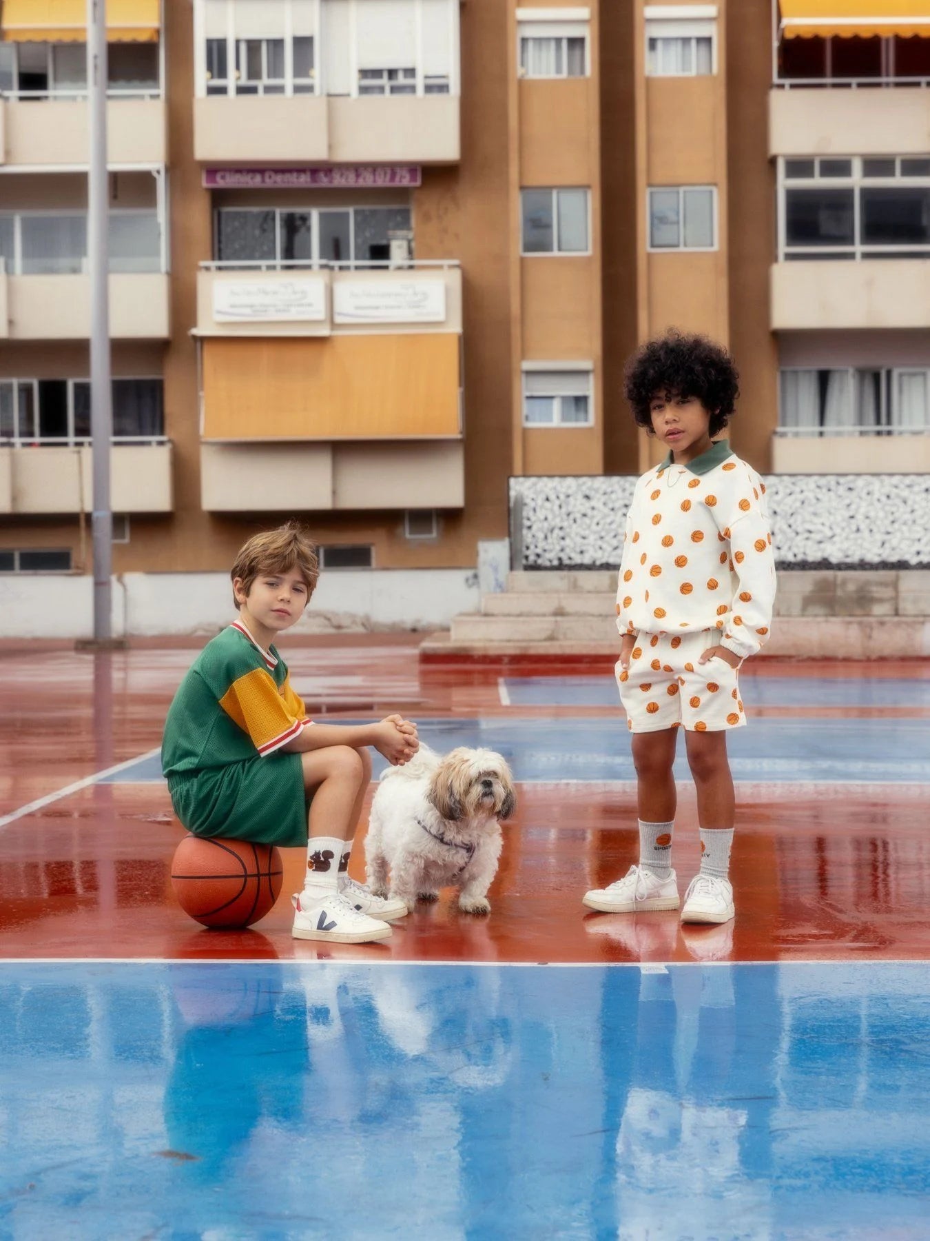 Basketball aop sweatshorts-Offwhite