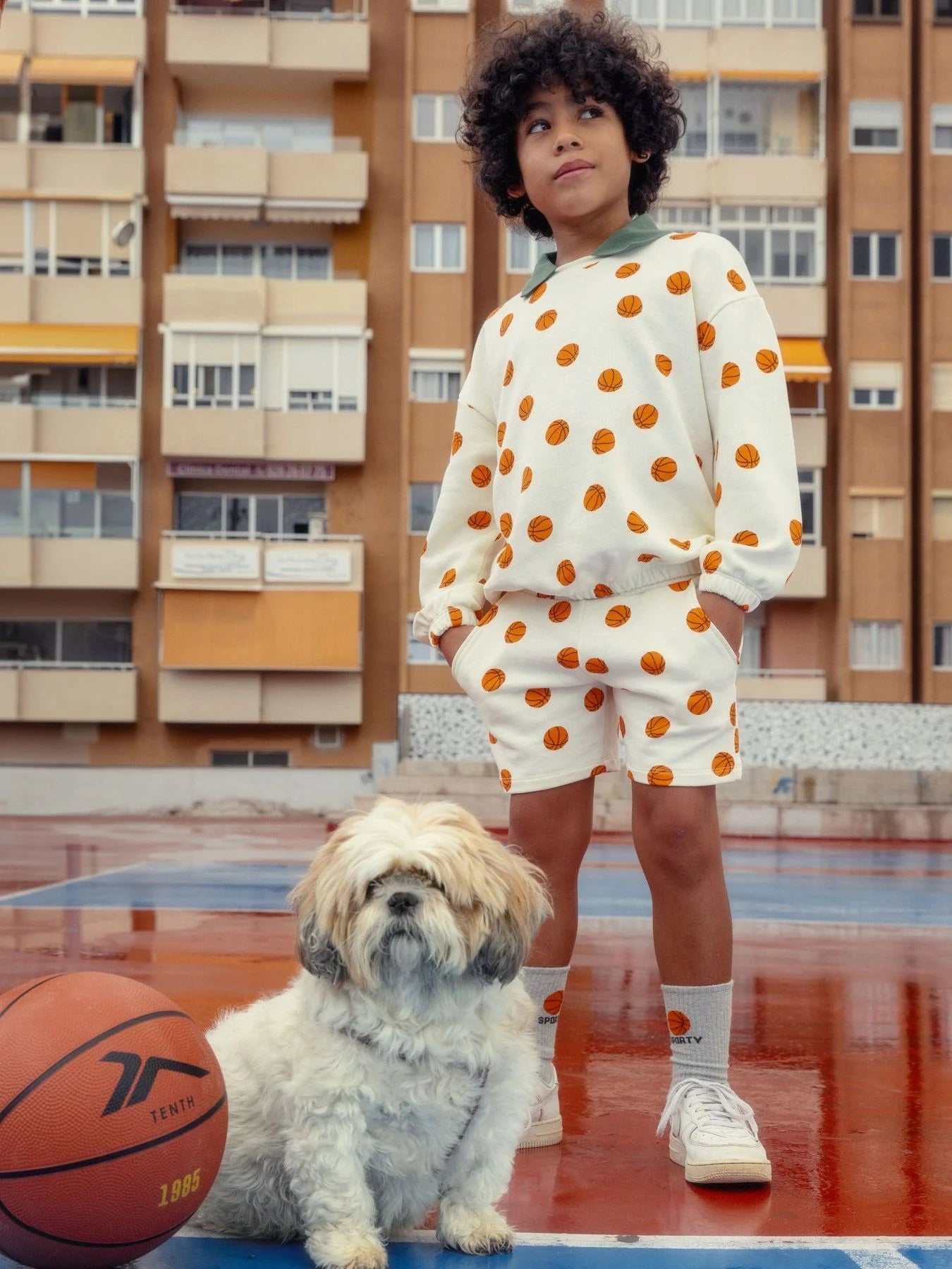 Basketball aop sweatshorts-Offwhite