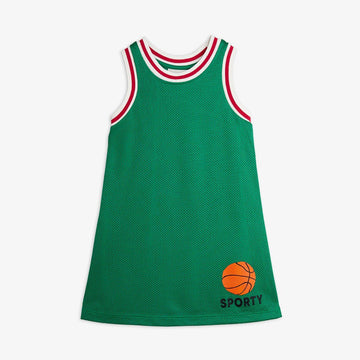 Basket mesh sp tank dress-Green