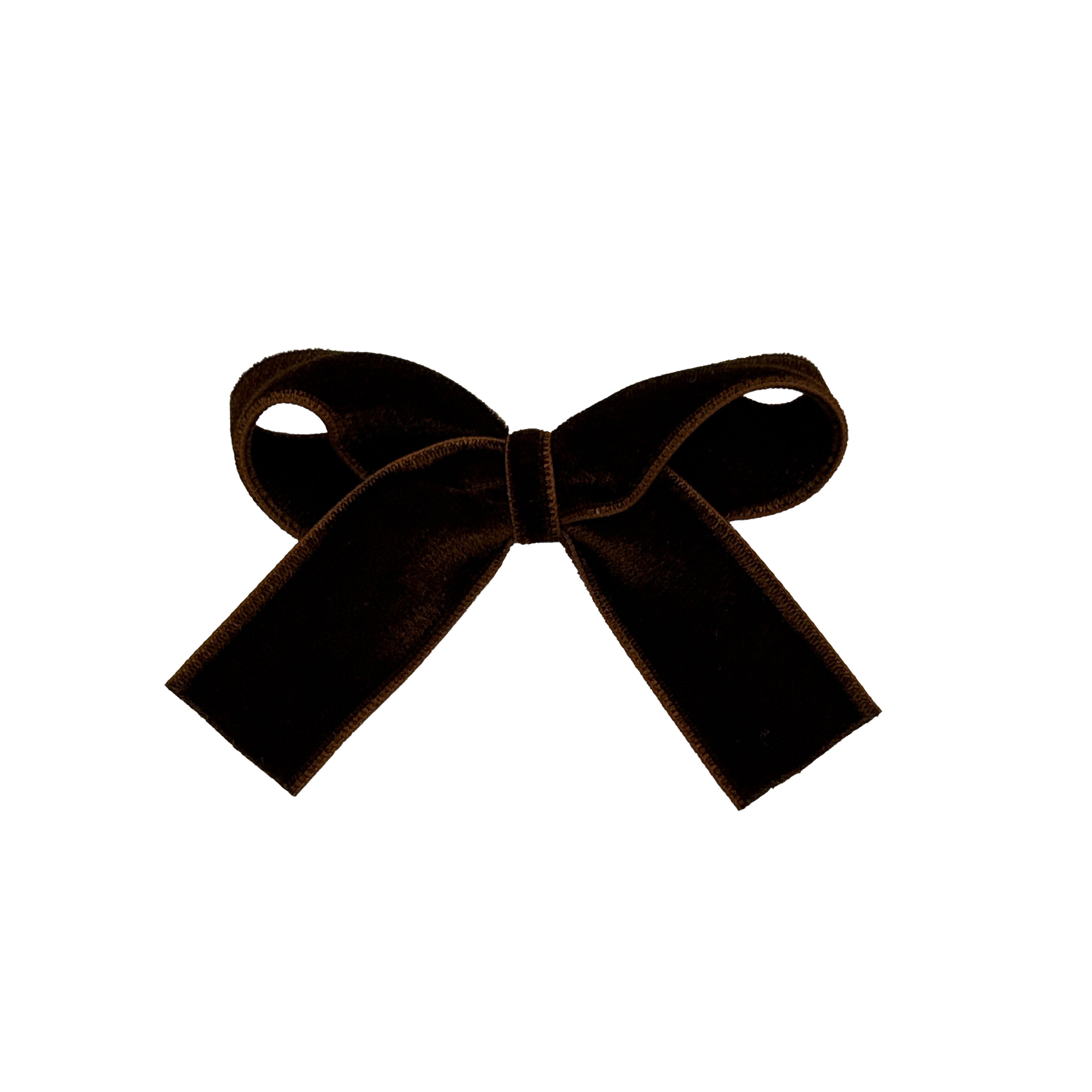 Olilia-Medium Velvet Bow-Mocha