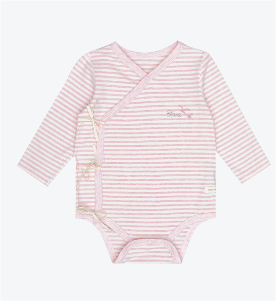 Kimono Style Bodysuit Pink Stripe