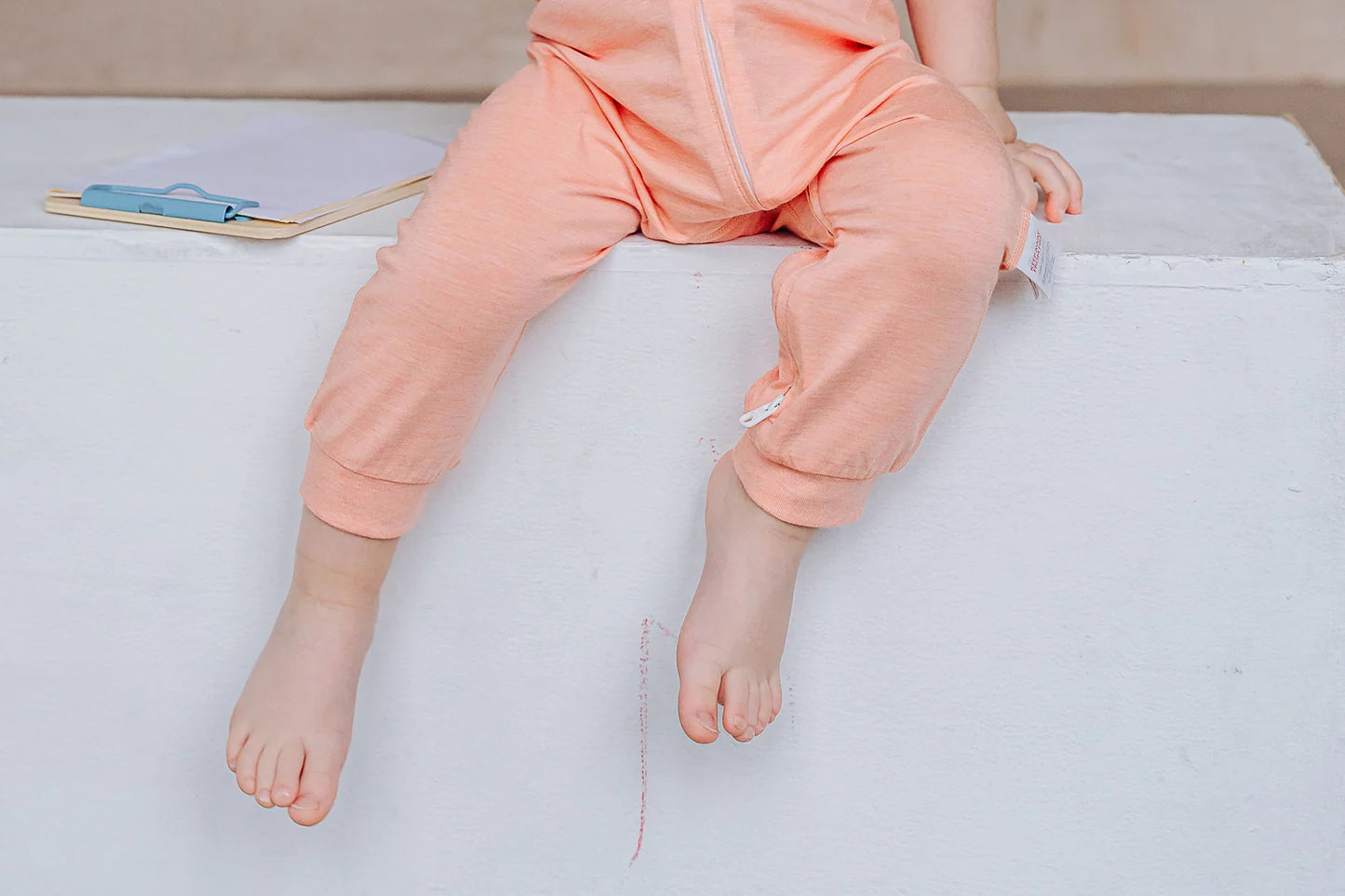 Short Sleeve Footed Sleep Bag 0.5 TOG (Bamboo Jersey) - Pantone Coral Almond