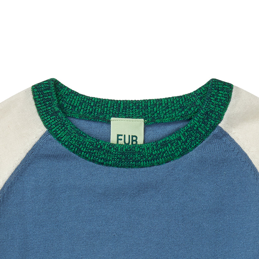 Fub-Blue And White Cotton Sweatshirt