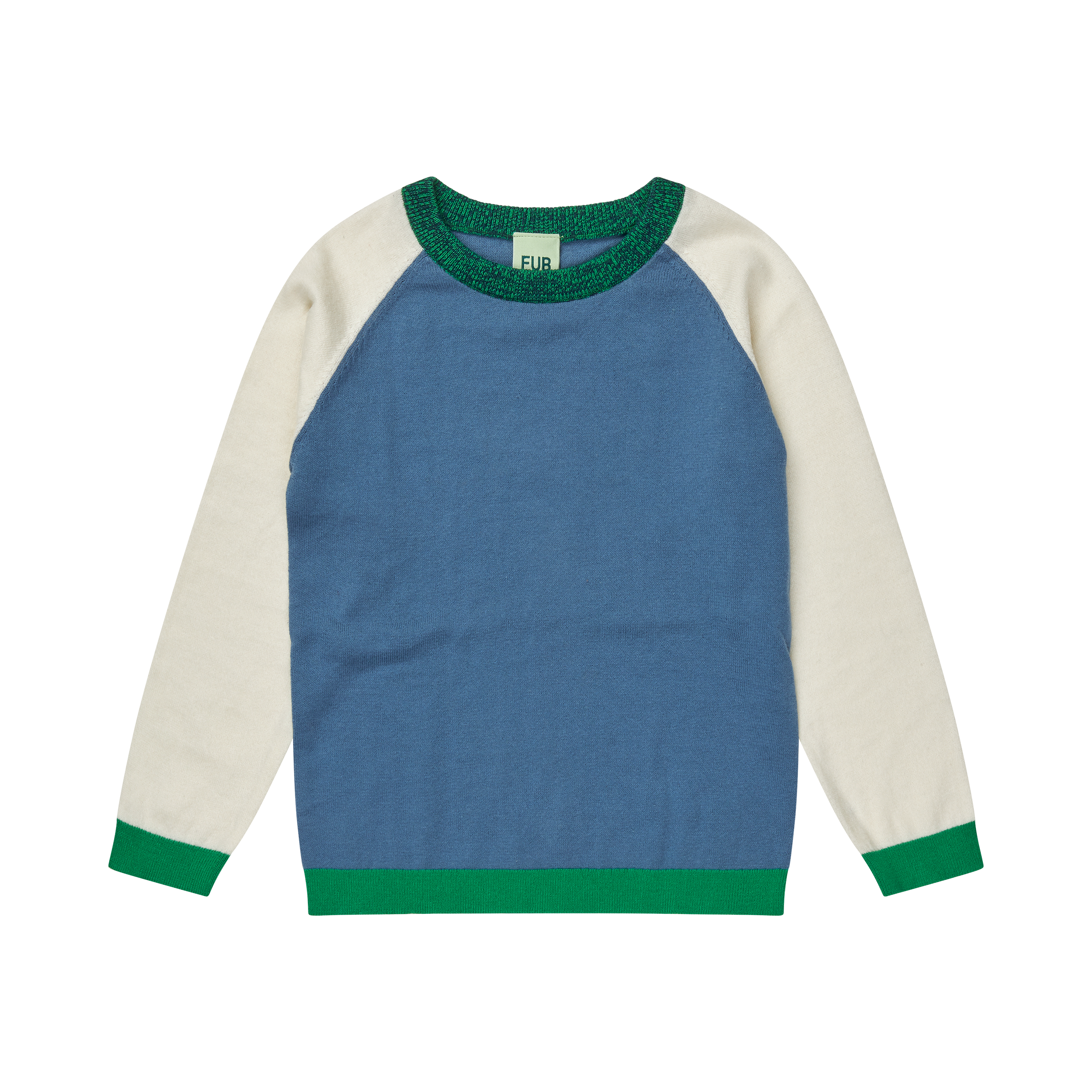 Fub-Blue And White Cotton Sweatshirt