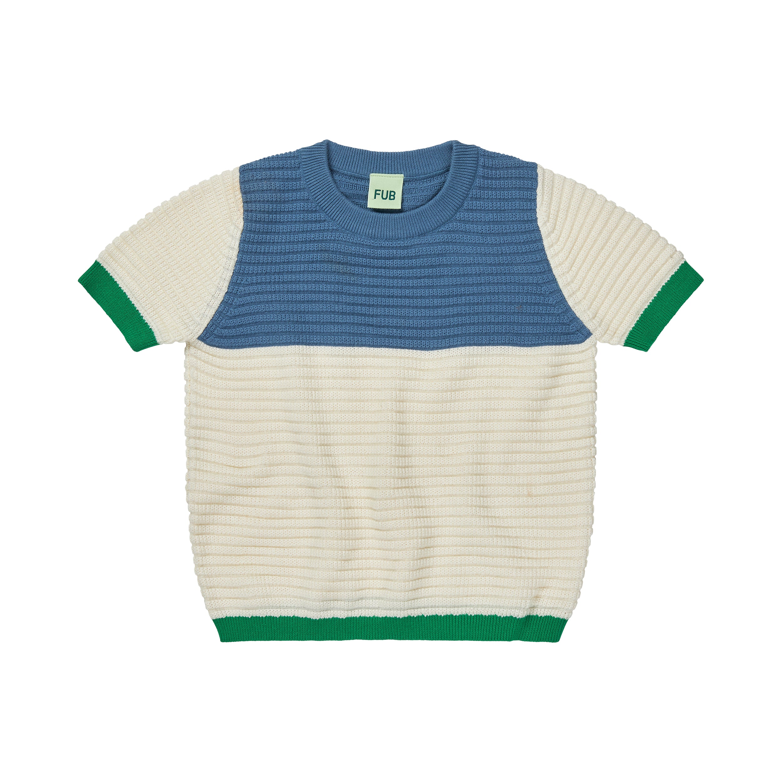 Fub-Blue And White Knit T-Shirt