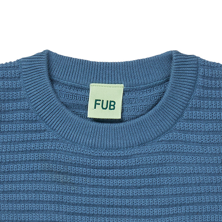 Fub-Blue And White Knit T-Shirt