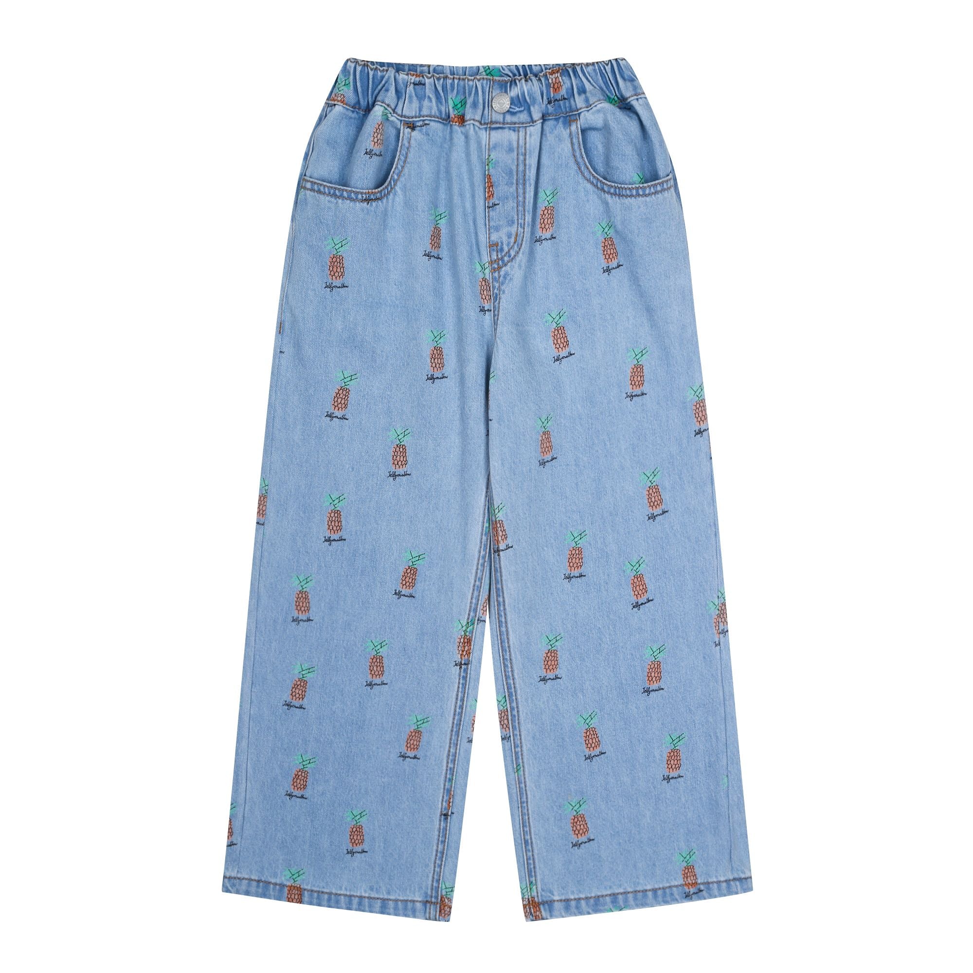 Jelly Mallow-Pineapple Light Denim Pants Light Blue