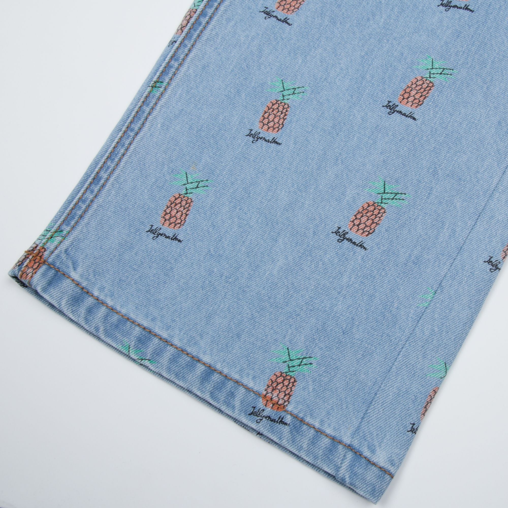 Jelly Mallow-Pineapple Light Denim Pants Light Blue