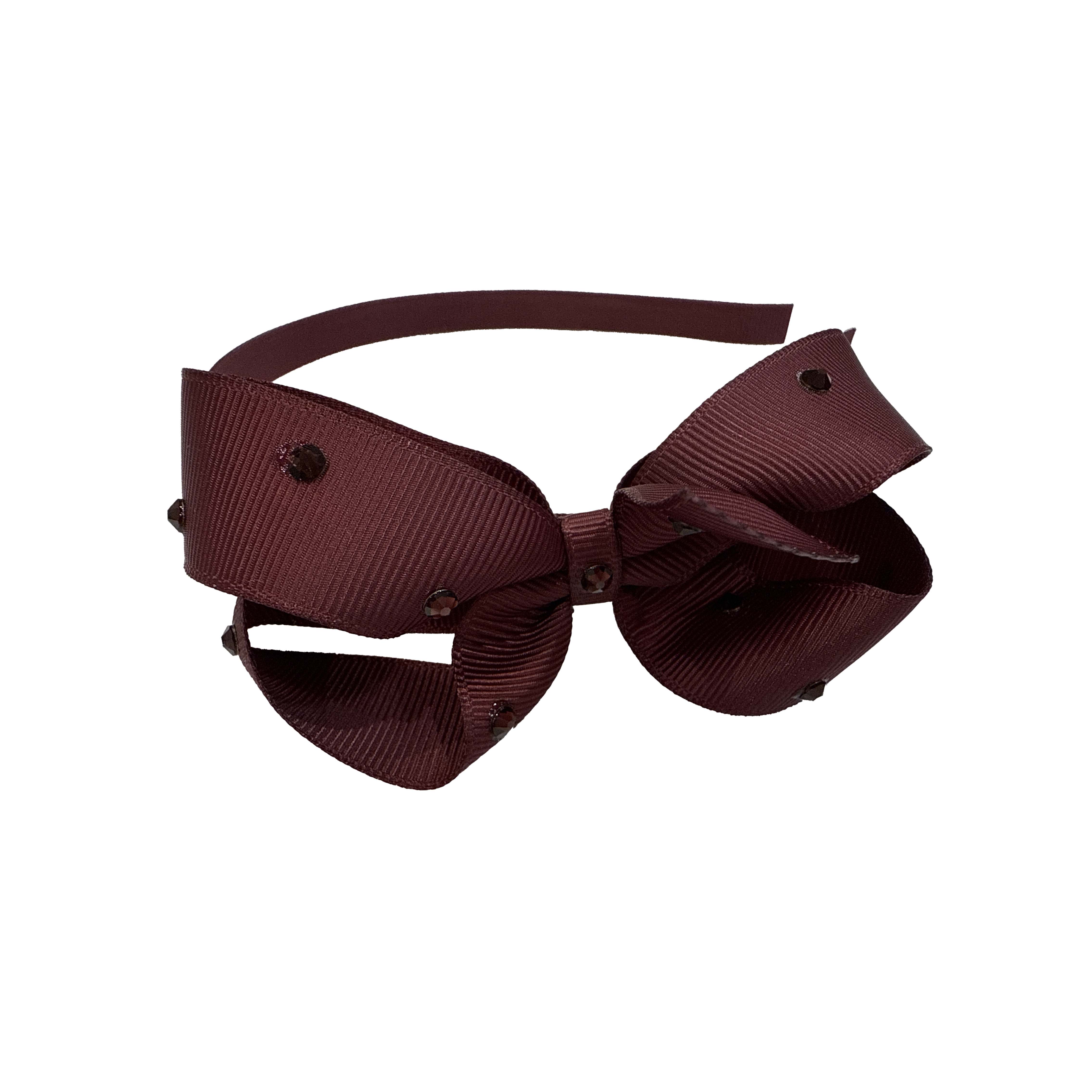 Olilia-Medium Classic Hard Headband-Burgundy