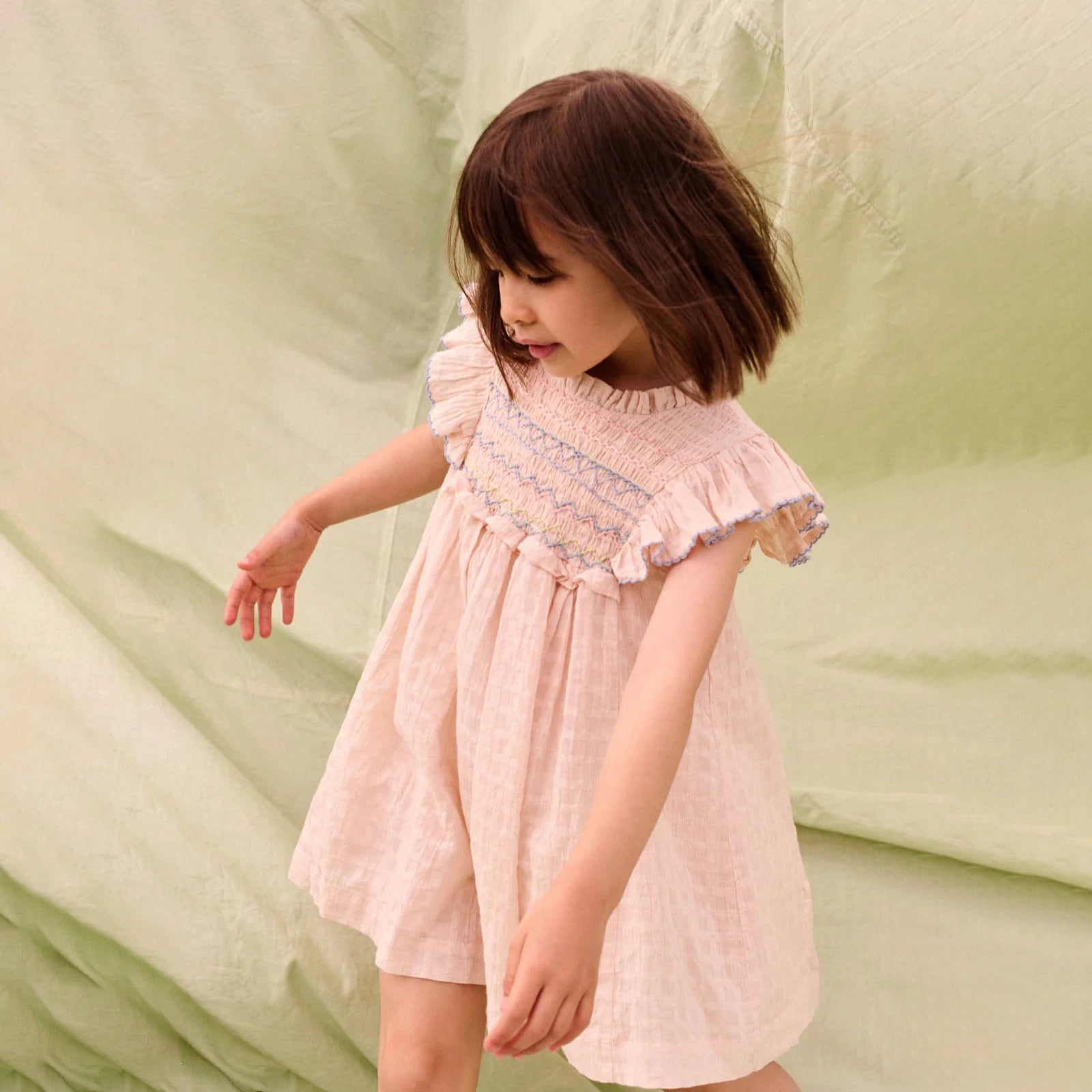 Louise Misha-Girls Dress Aurelina Cream