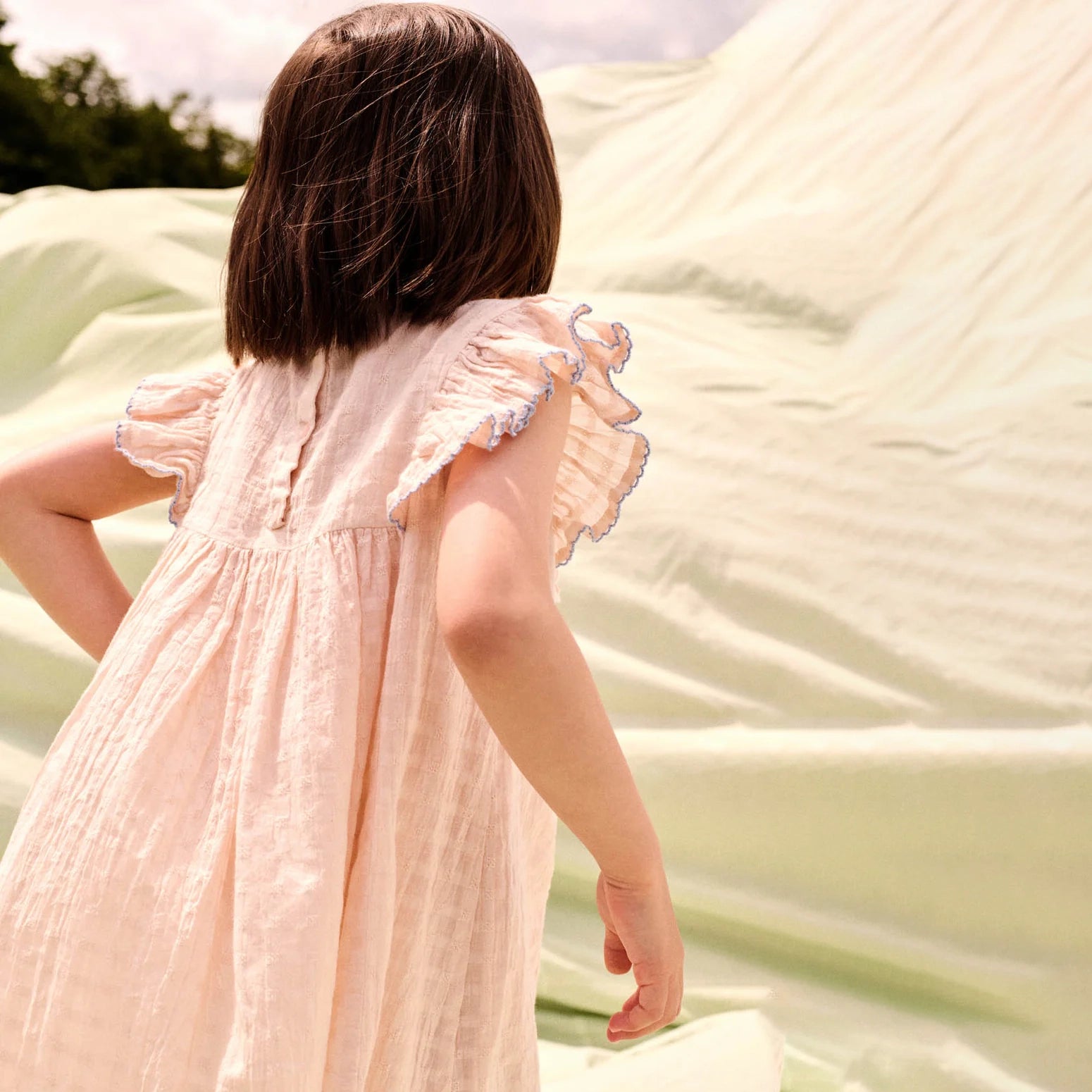 Louise Misha-Girls Dress Aurelina Cream