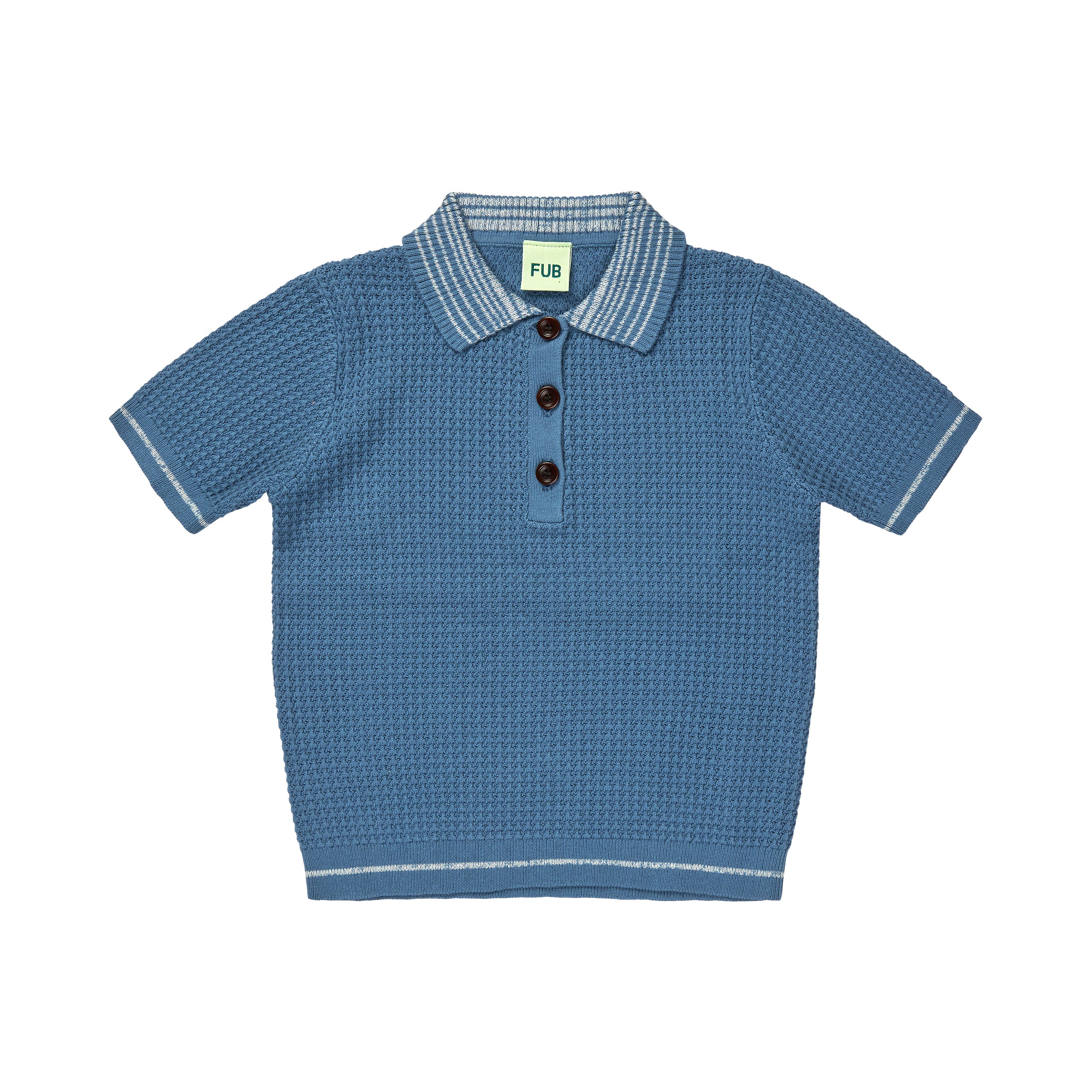 Fub-Blue Cotton Polo Shirt